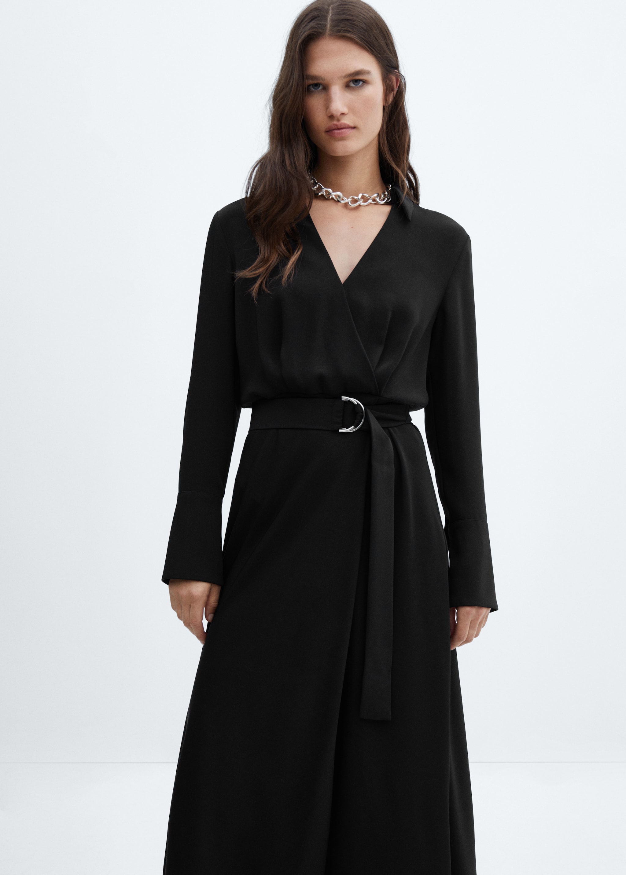 Belt Suit Collar Long Sleeve V- neck Bodycon Dresses Belt Suit Collar Long Sleeve V- neck Bodycon Dresses