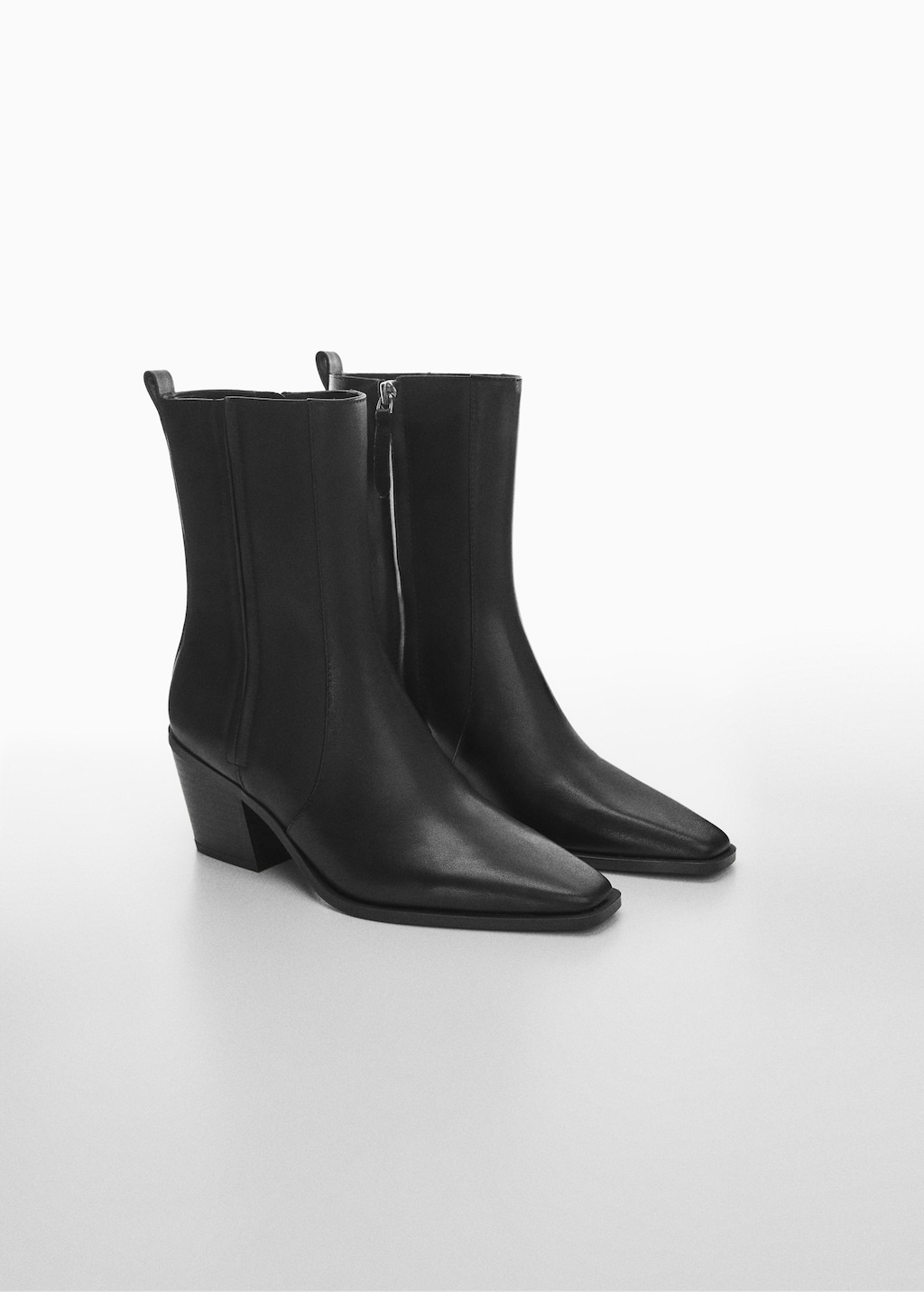 Black ankle boots medium heel clearance