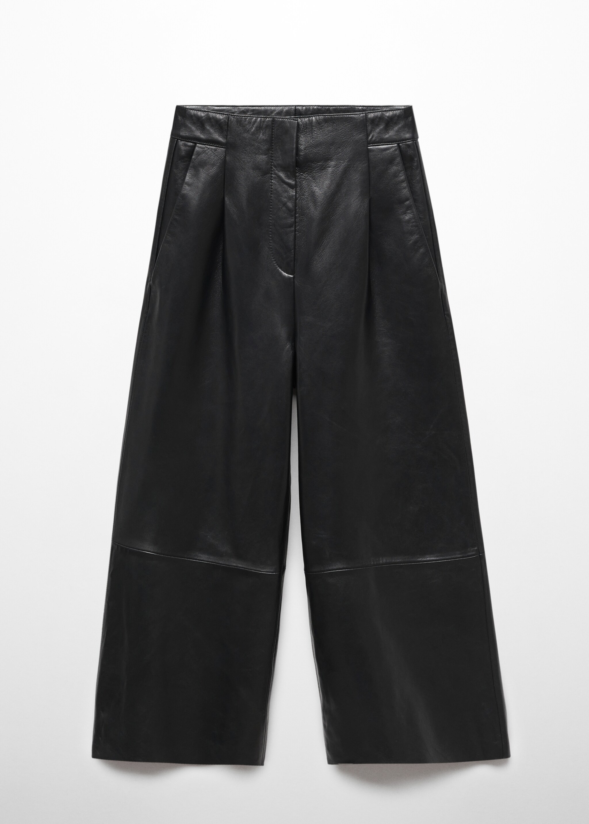 Pleated leather culotte pants - Article without model