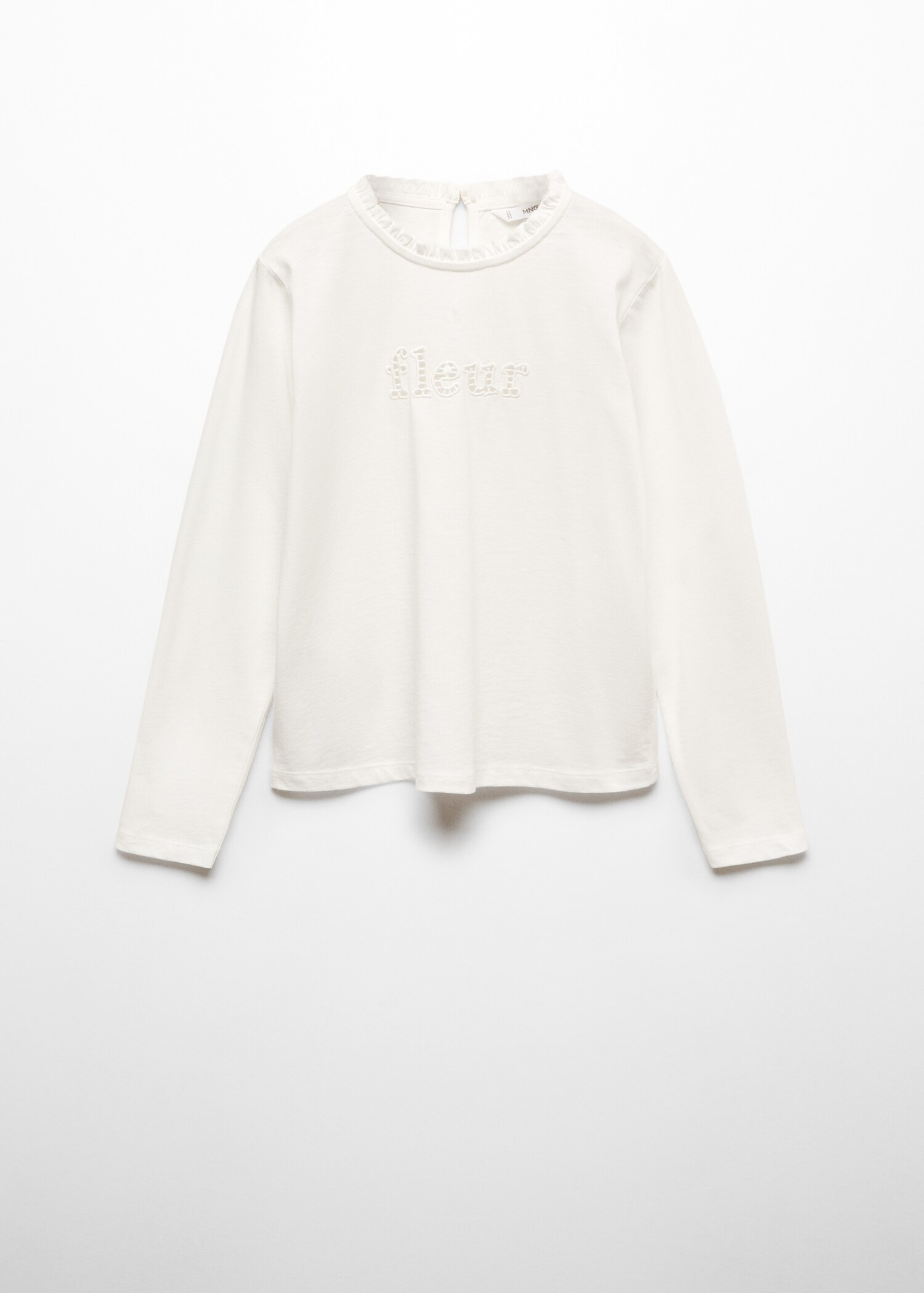 Embroidered detail print t-shirt - Article without model