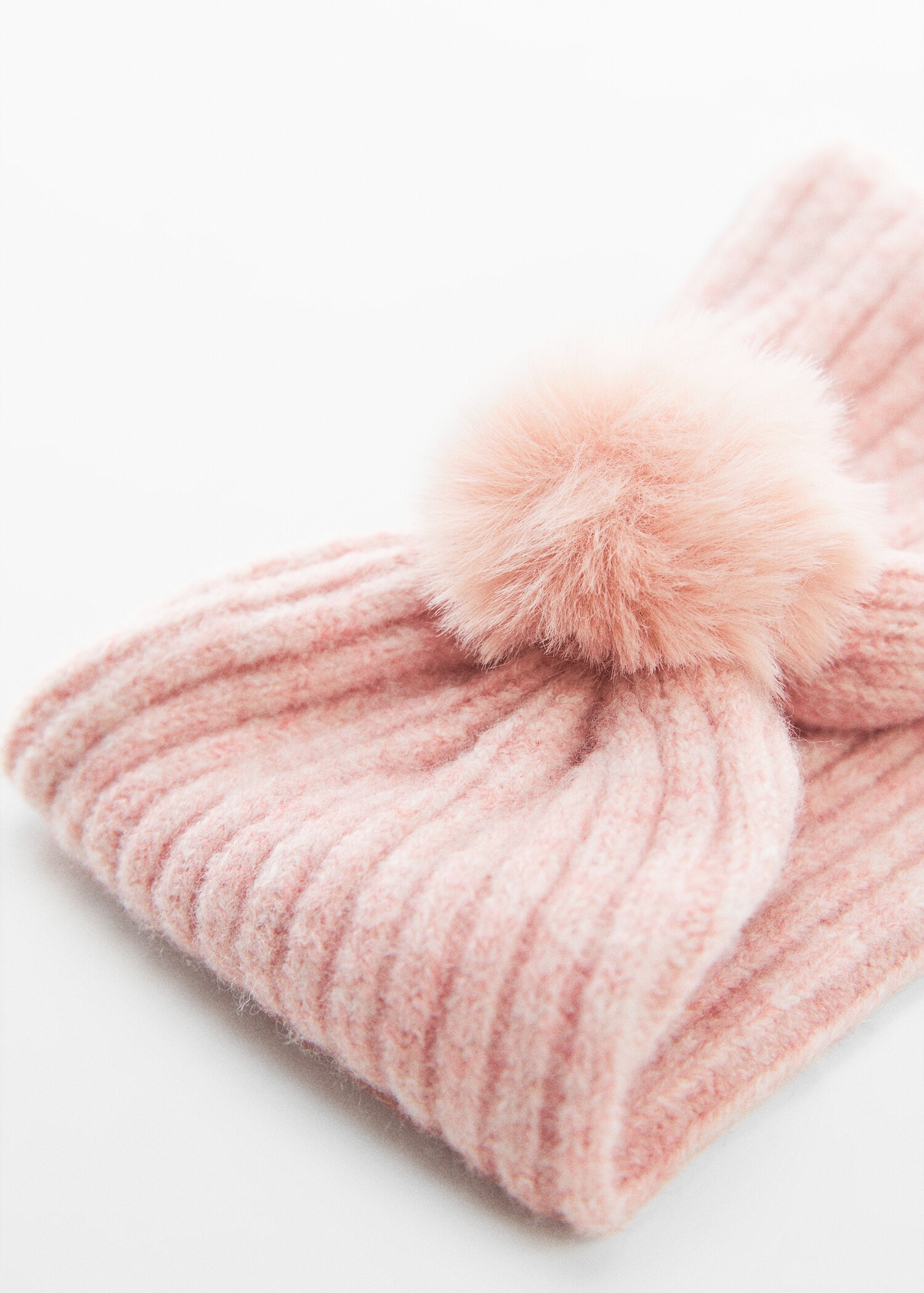 Pompom knit scarf - Medium plane
