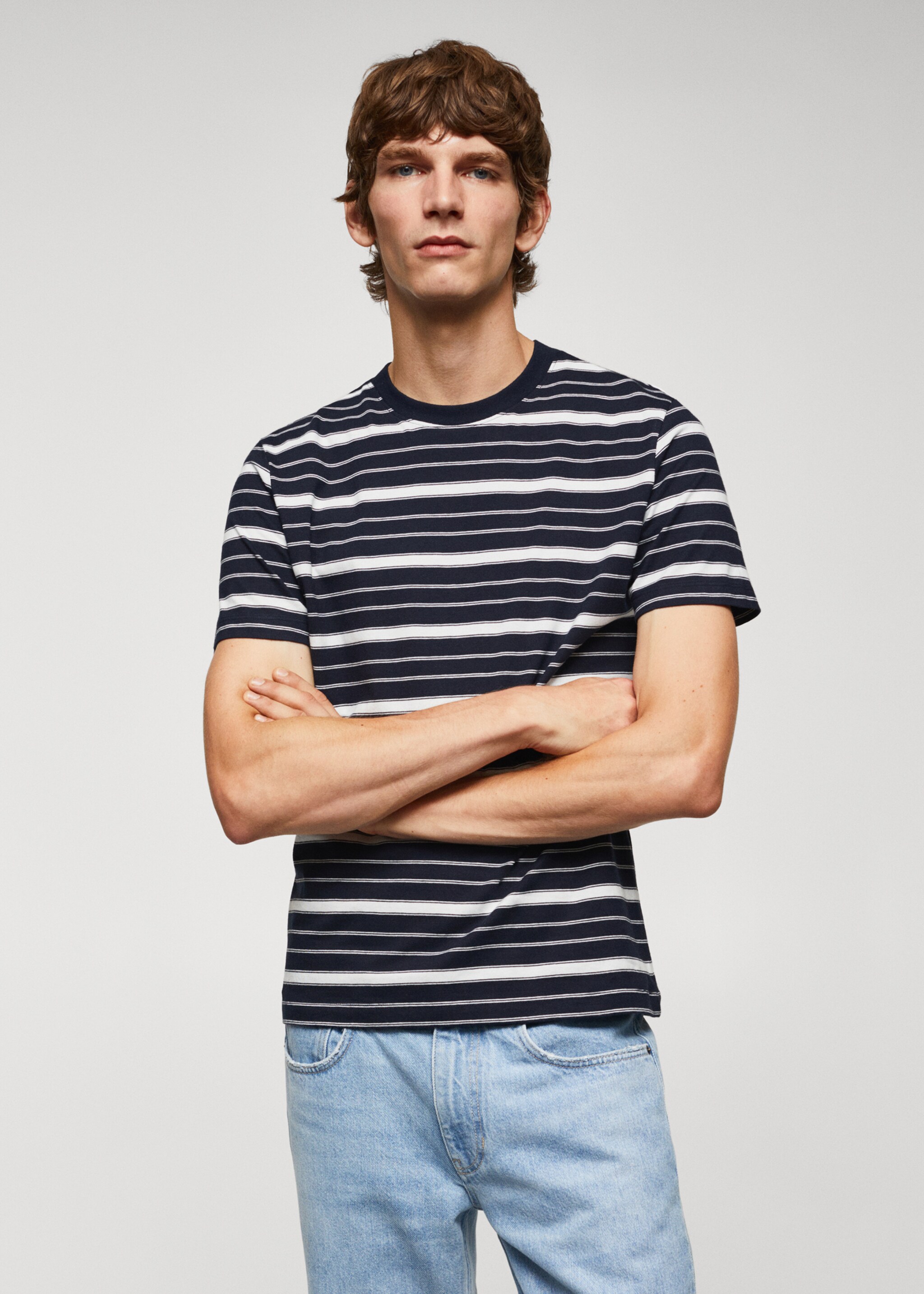 Camiseta 100% algodón rayas - Plano medio