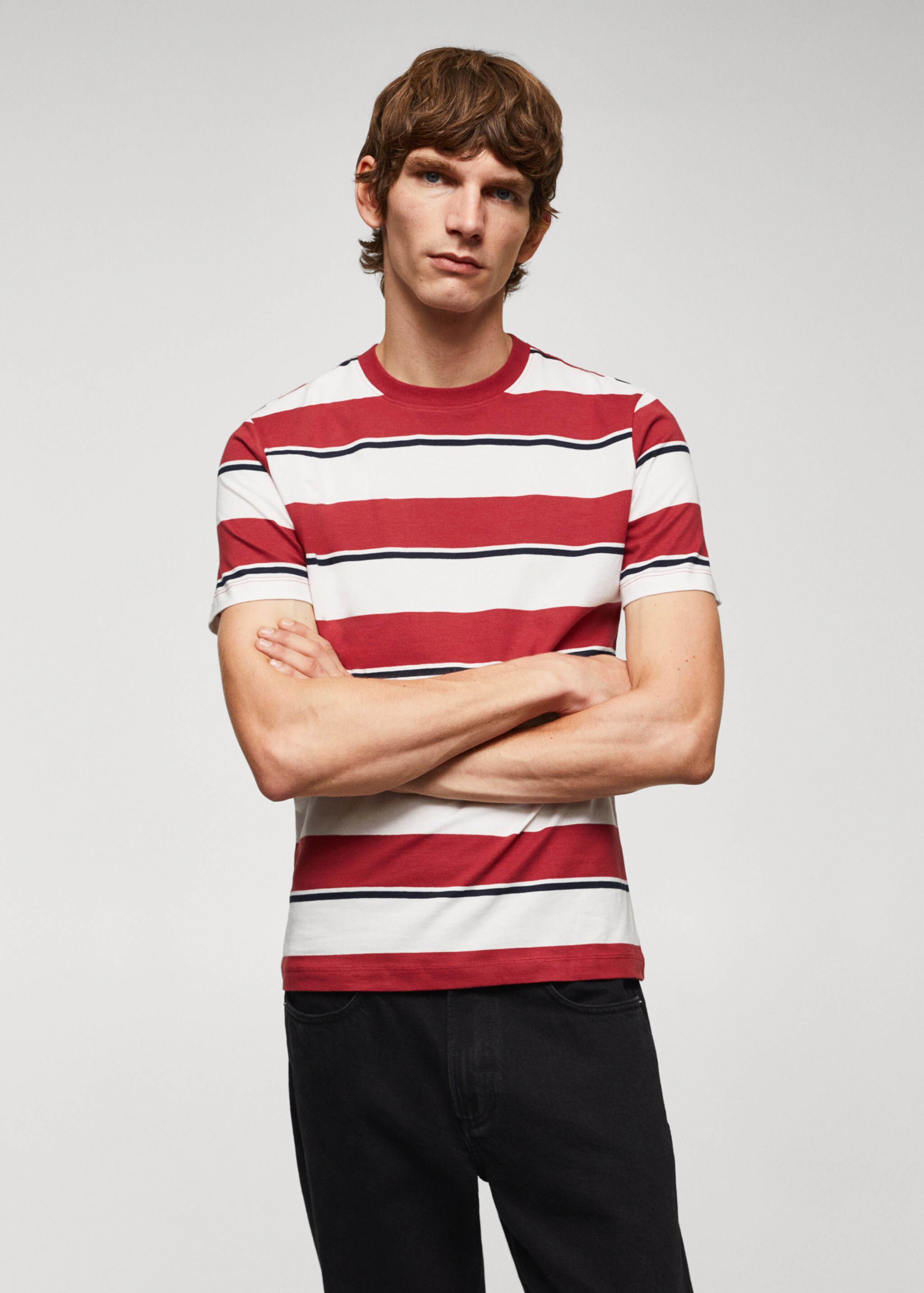 Striped 100% cotton t-shirt - Medium plane