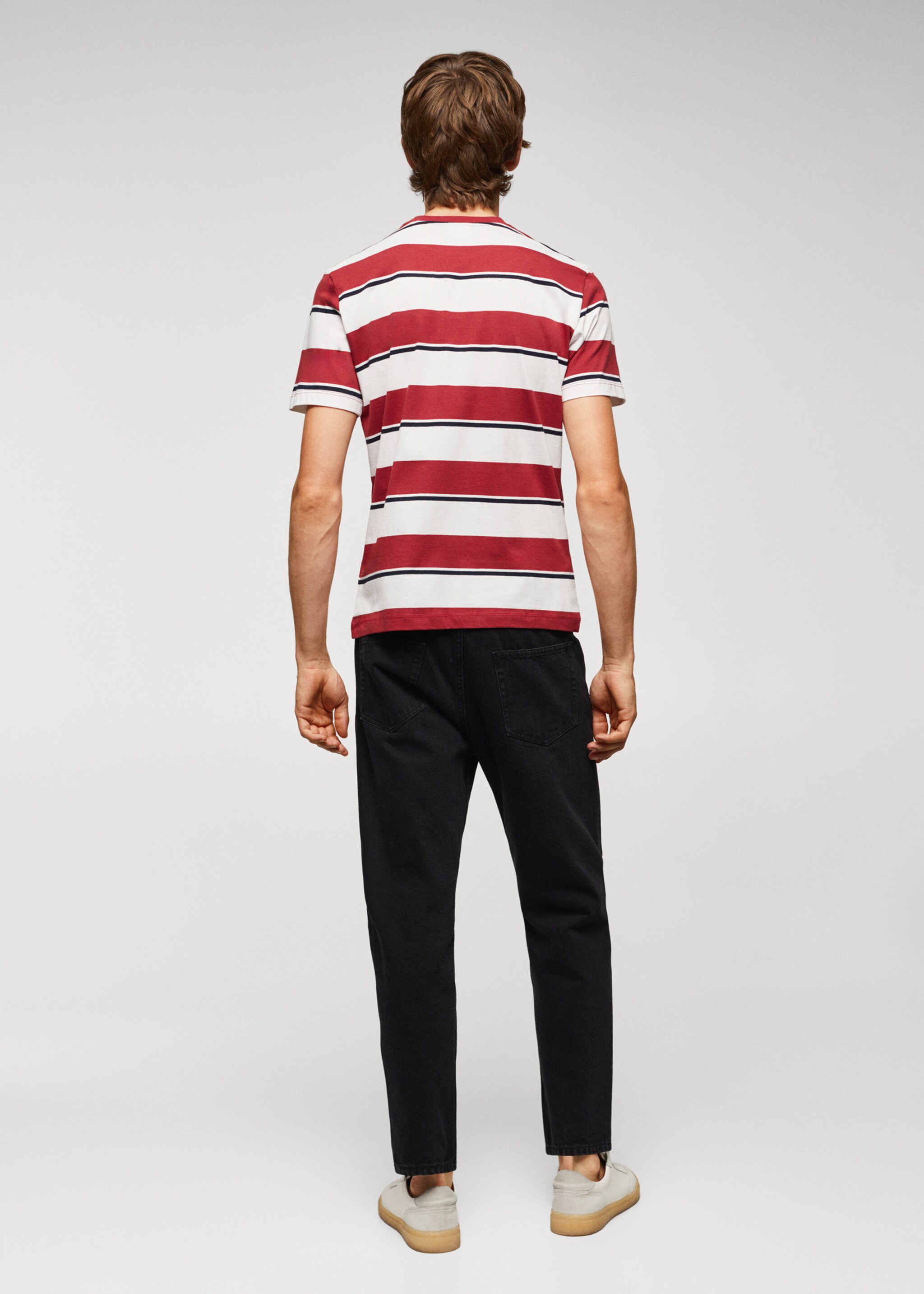 Striped 100% cotton t-shirt - Reverse of the article