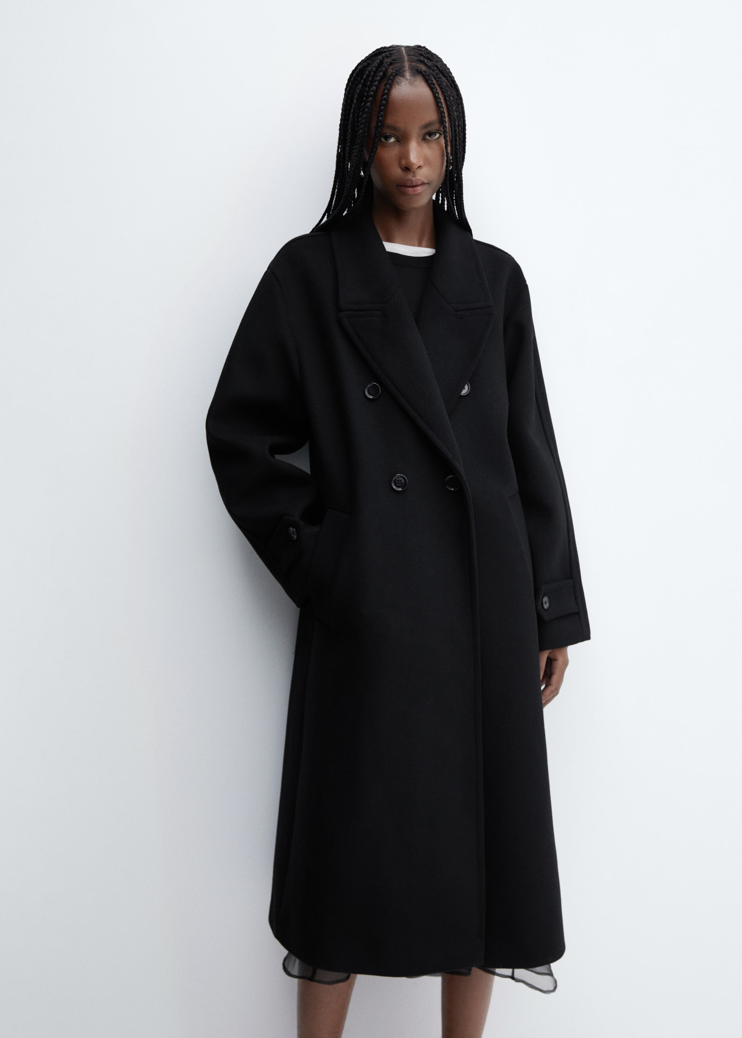 Oversize wool coat Women MANGO OUTLET USA - Main Image