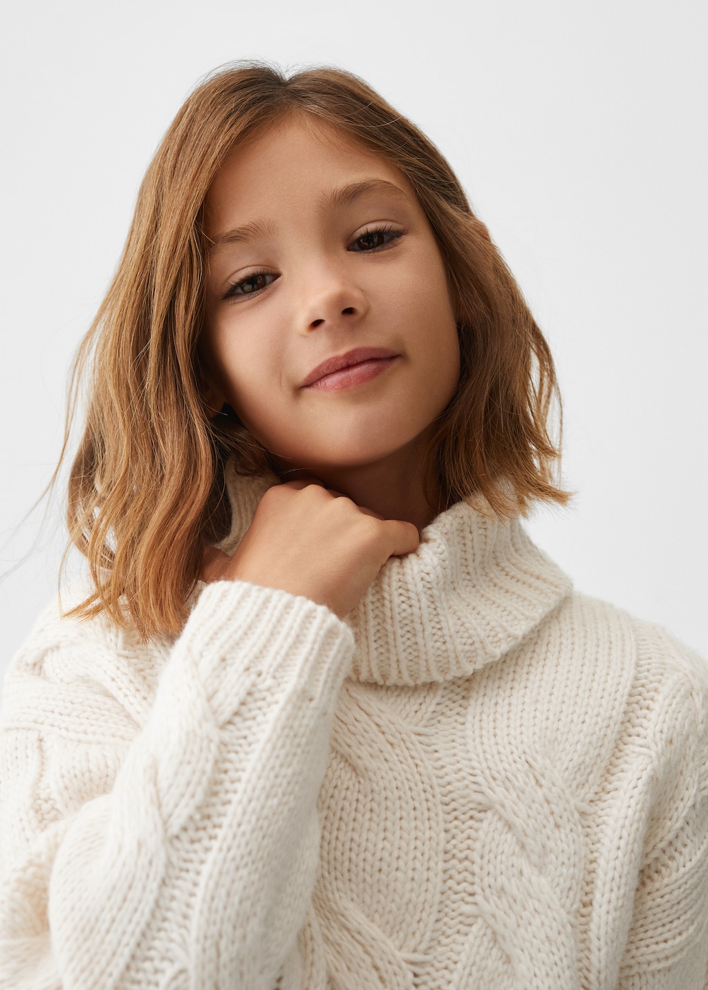 Turtleneck knit sweater Girls MANGO OUTLET Sweden