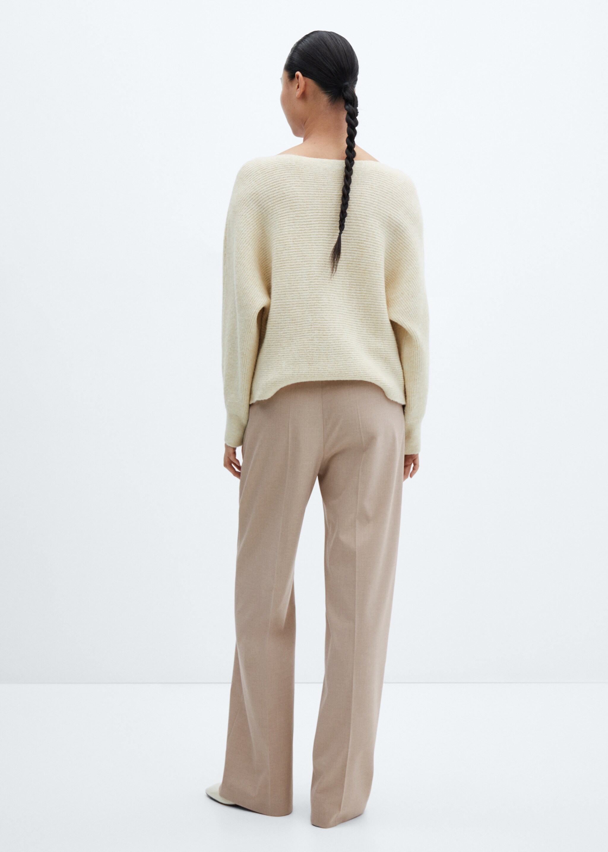Wideleg trousers with elastic waist - Reverse of the article
