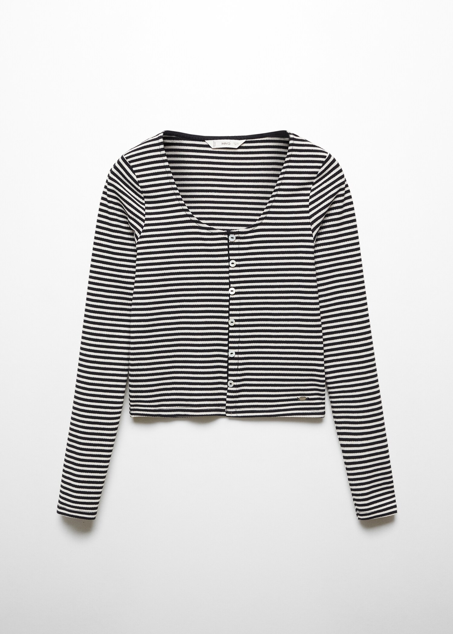 Randig t-shirt med knappar - Artikel utan modell