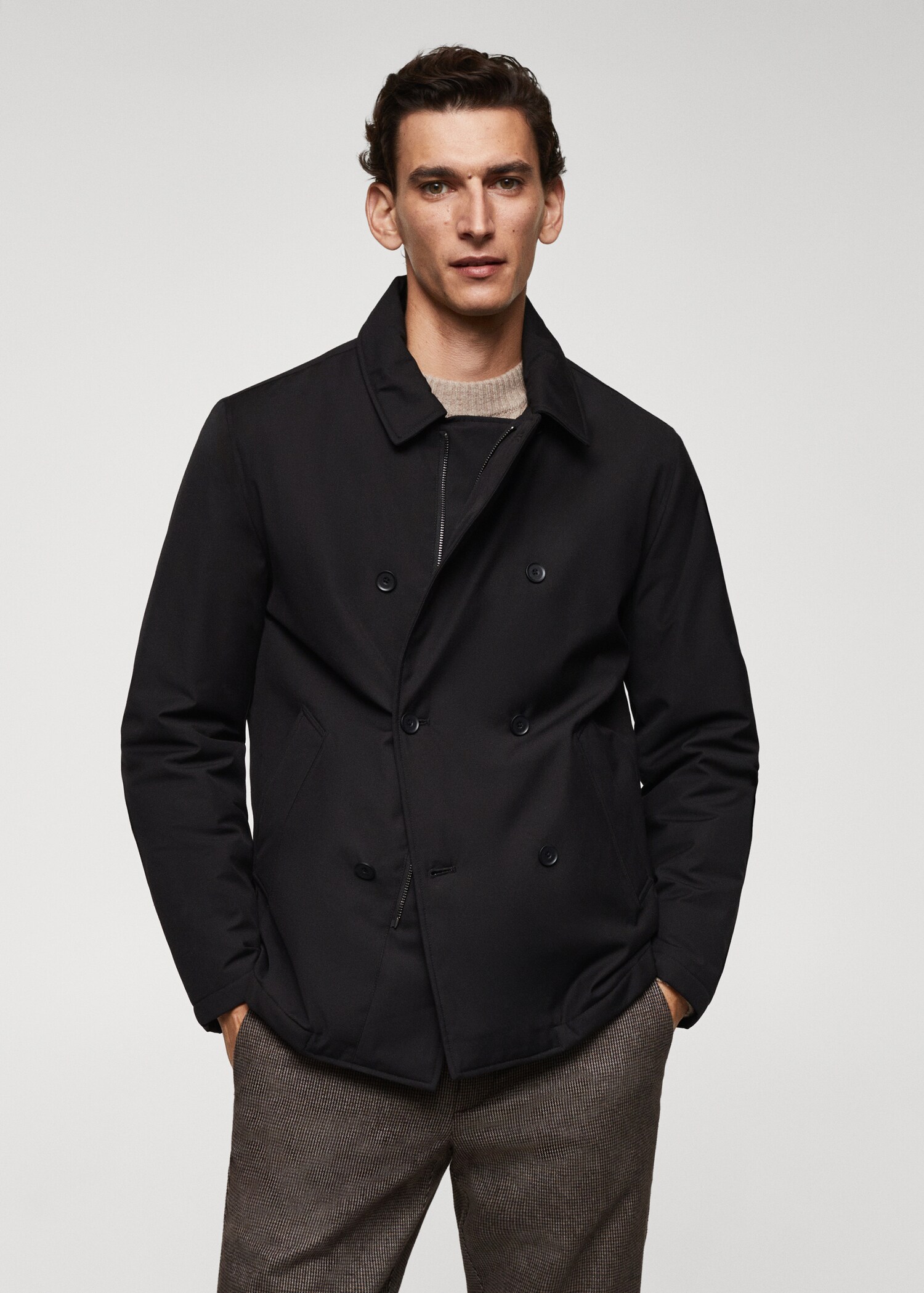 Jaqueta embuatada water repellent - Pla mig