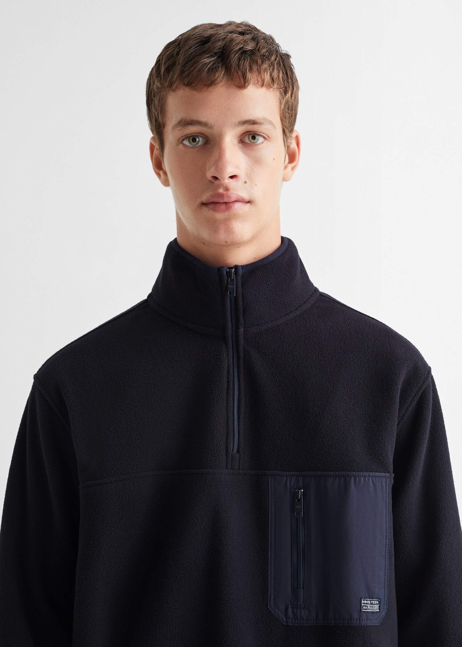 Fleece-Sweatshirt mit Zip-Kragen - Detail des Artikels 1