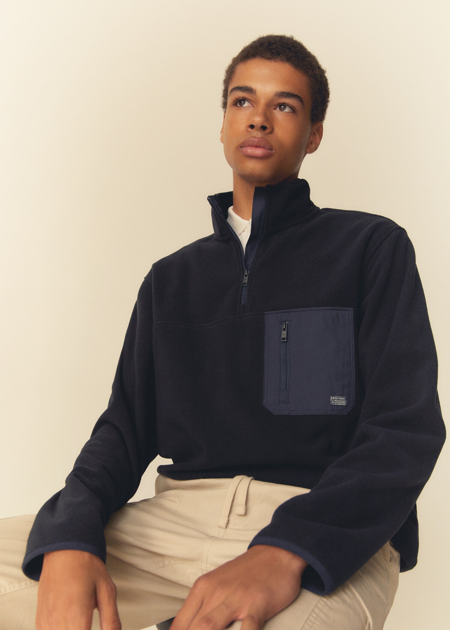 Fleece-Sweatshirt mit Zip-Kragen - Detail des Artikels 5