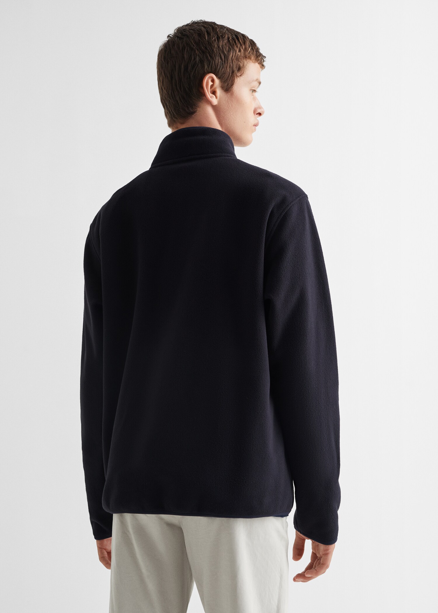 Fleece-Sweatshirt mit Zip-Kragen - Rückseite des Artikels