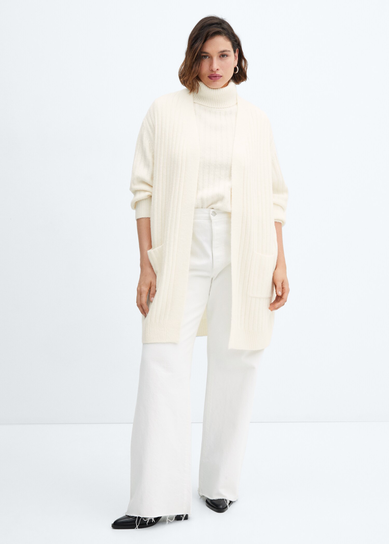 Langer Cardigan mit Rippstruktur - Detail des Artikels 3
