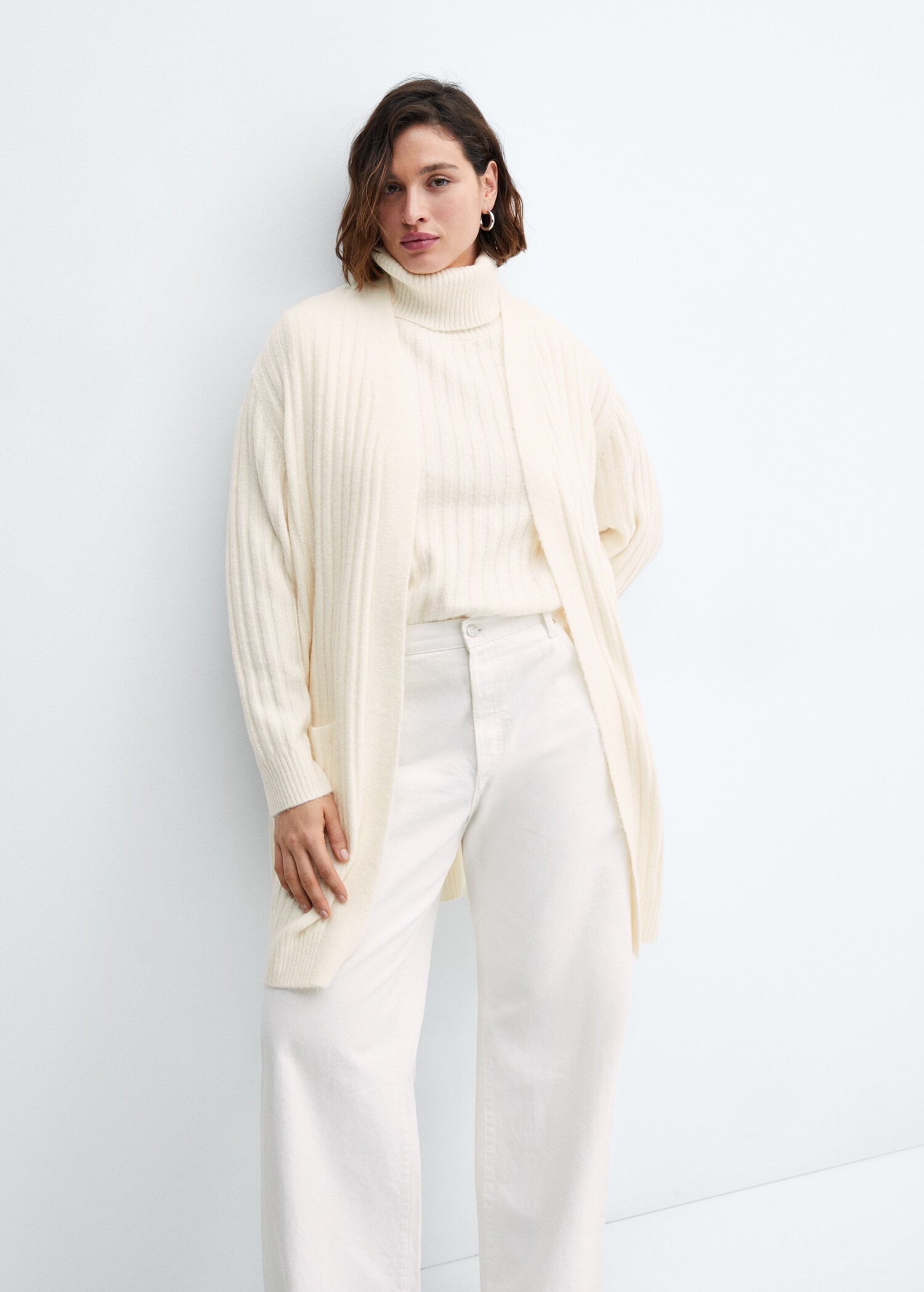 Langer Cardigan mit Rippstruktur - Detail des Artikels 4