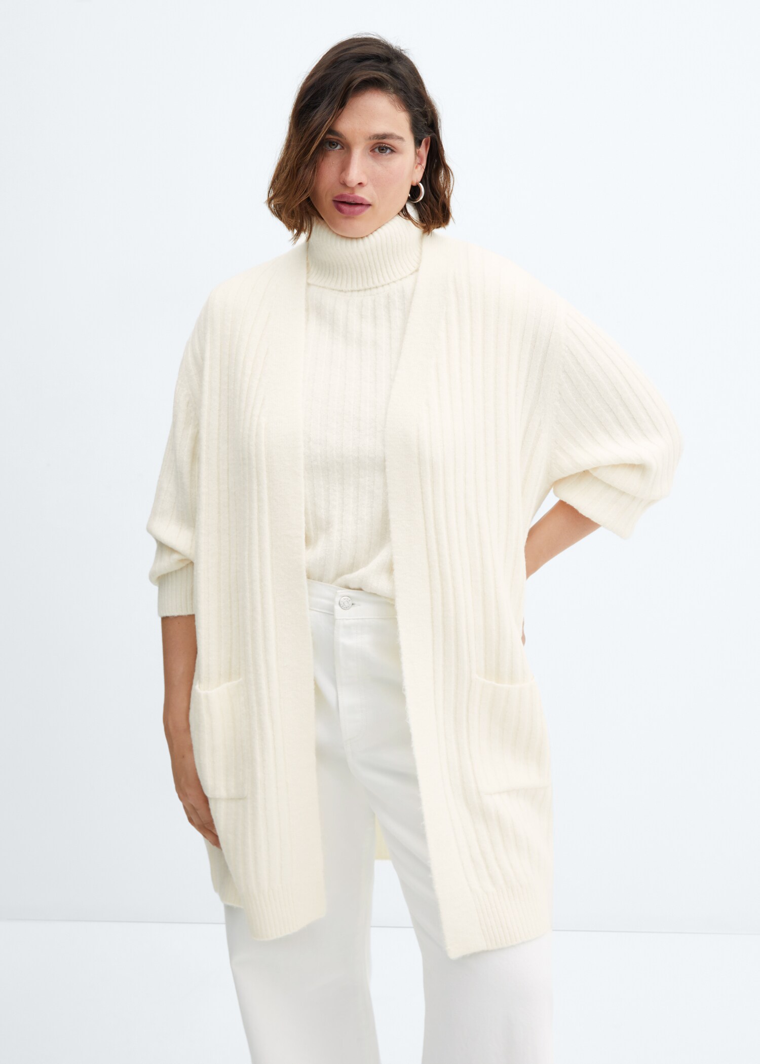 Langer Cardigan mit Rippstruktur - Detail des Artikels 5