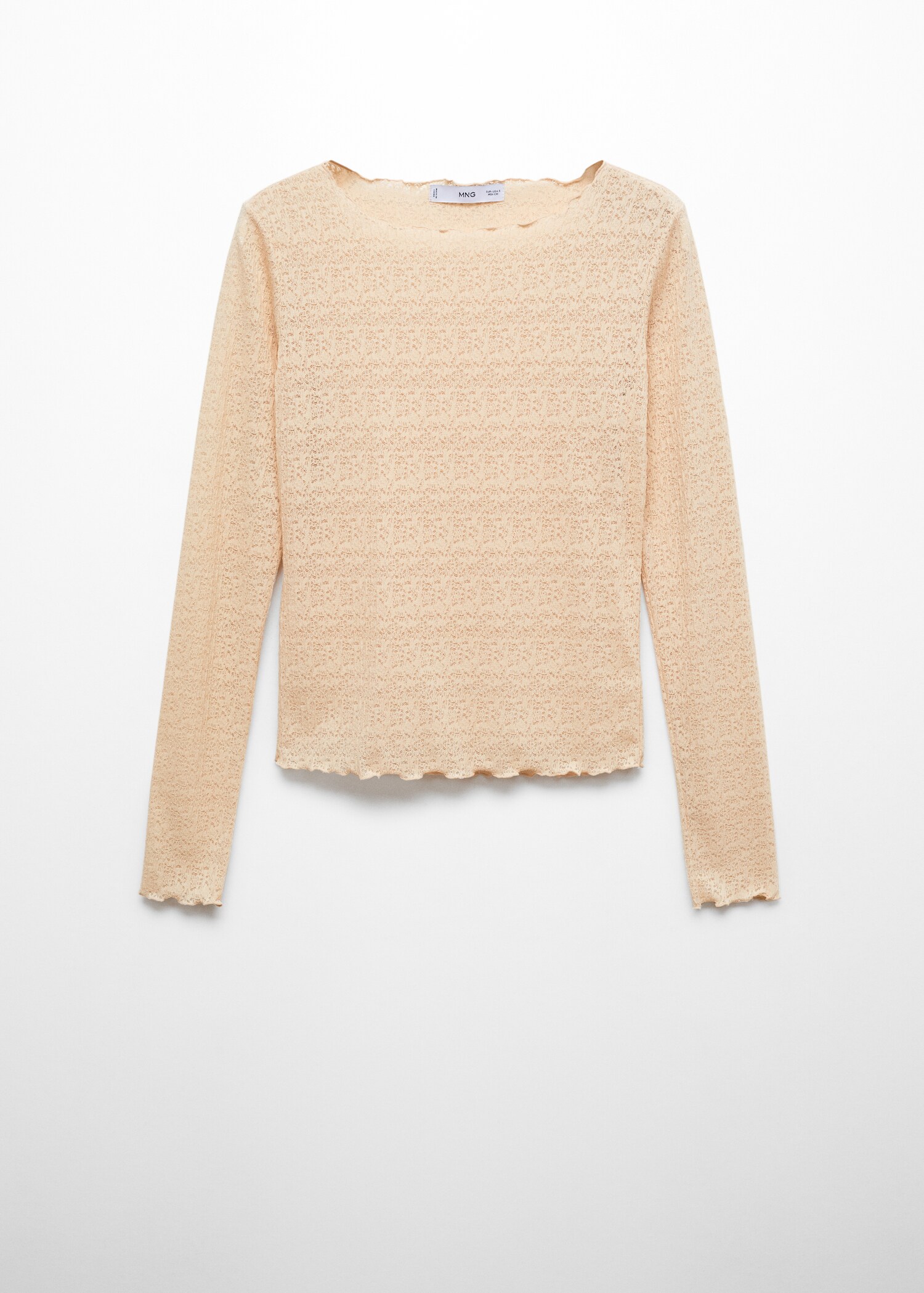 Round-neck textured t-shirt - Article without model