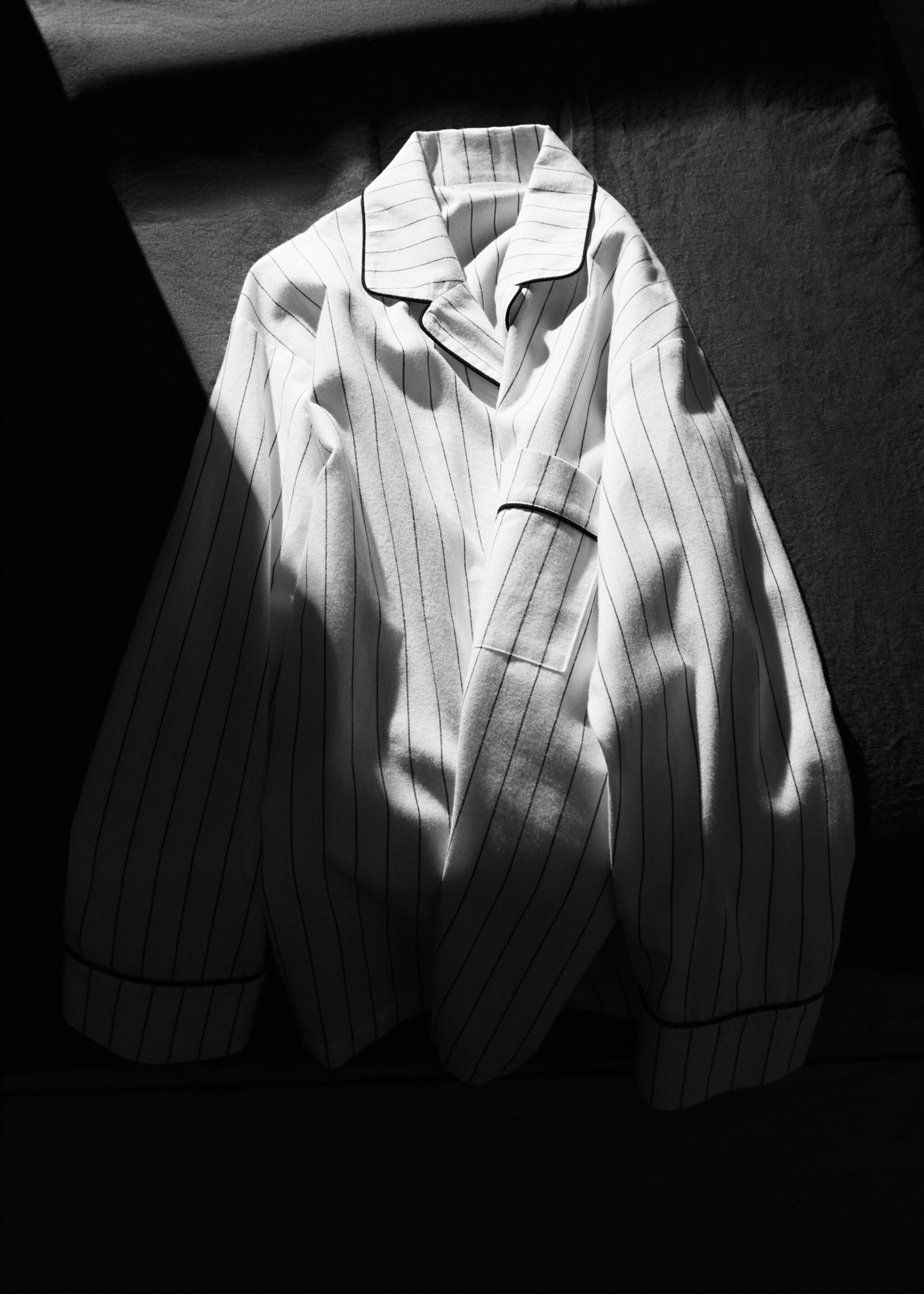 Striped pajama trousers - Details of the article 7, Off White. Ref: 57027748-00.