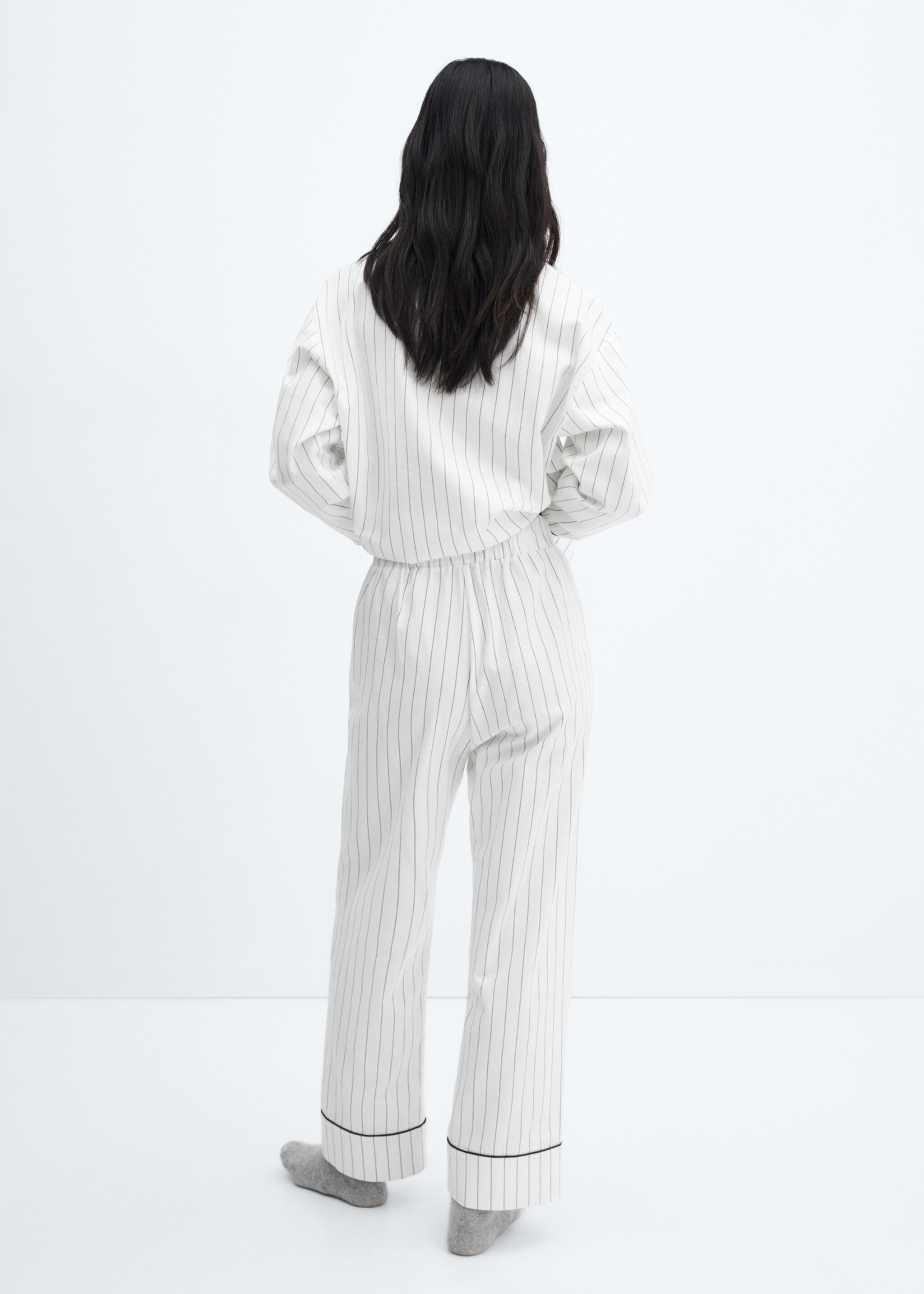 Striped pajama trousers - Reverse of the article, Off White. Ref: 57027748-00.