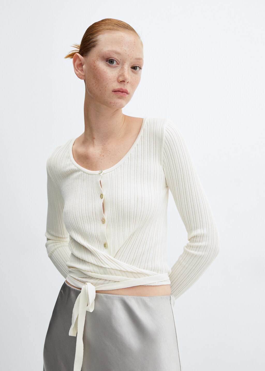 Wrap bow cardigan Women MANGO OUTLET Finland