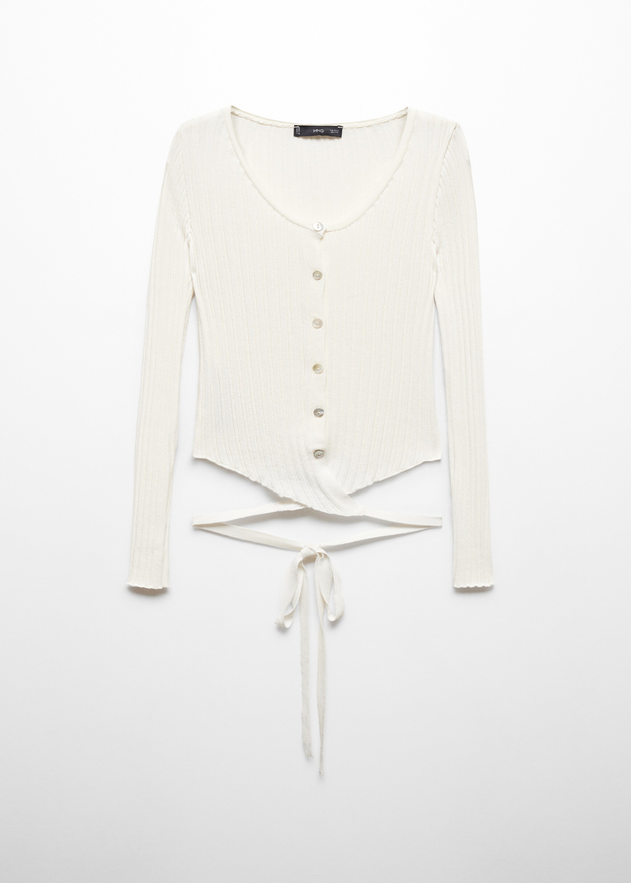 Wrap bow cardigan - Article without model, Ecru. Ref: 57027755-00.