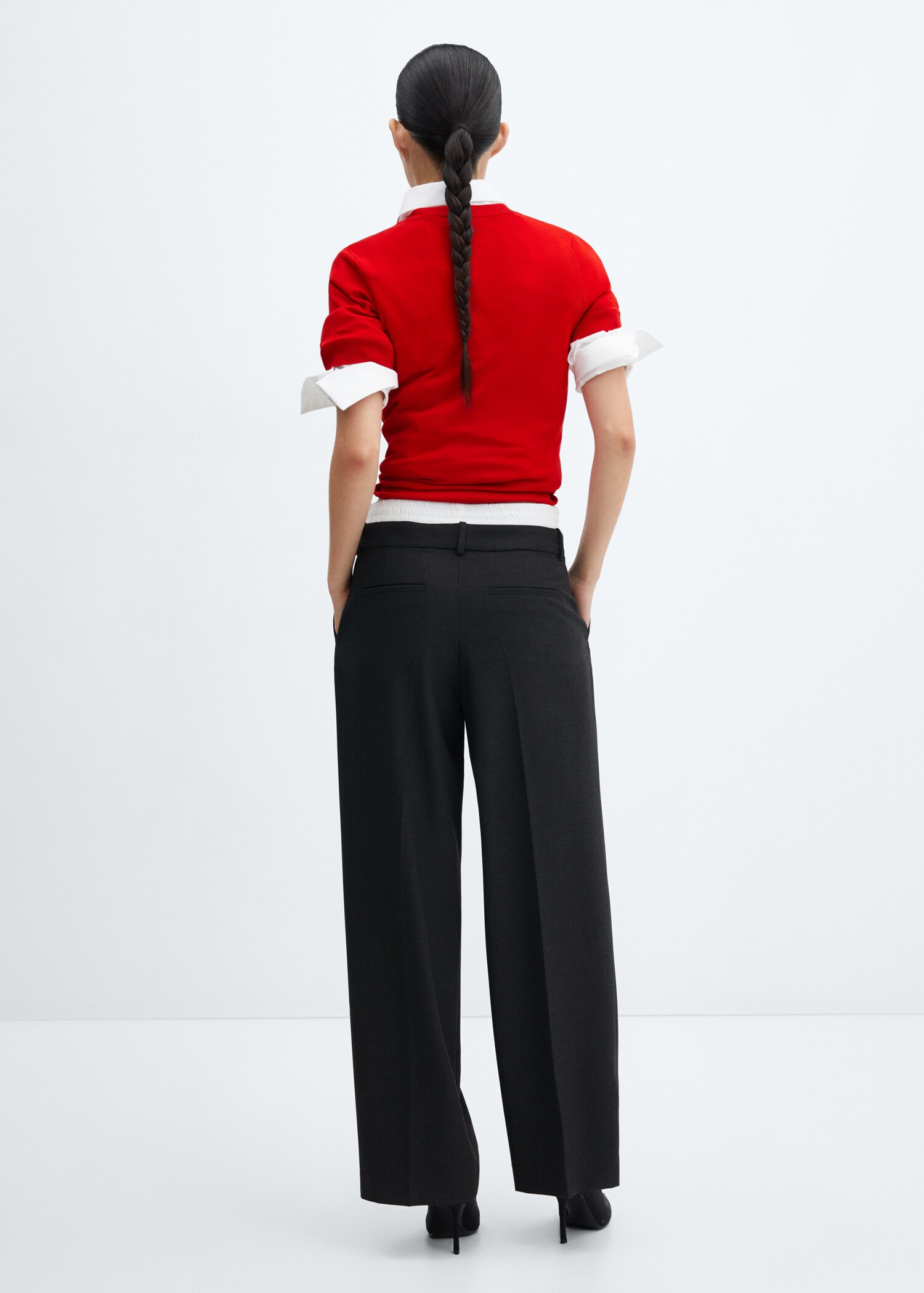 Rechte broek met dubbele taille - Achterkant van het artikel