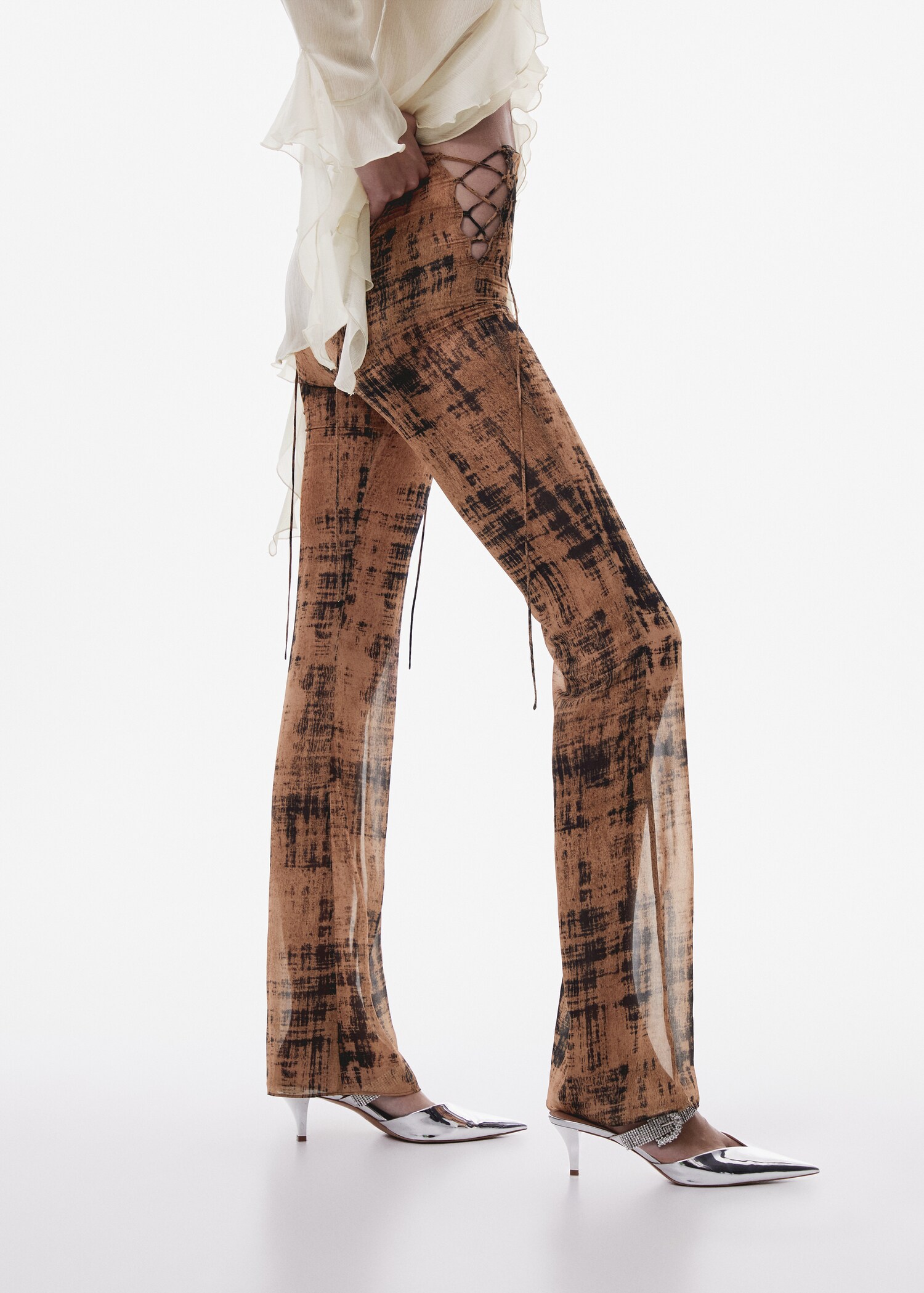 Pantaloni stampati semitrasparenti - Piano medio