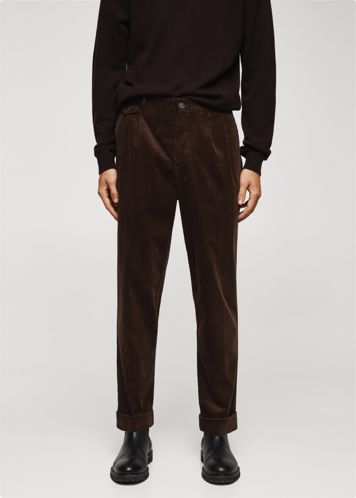 Pantalón regular fit algodón pana - Plano medio