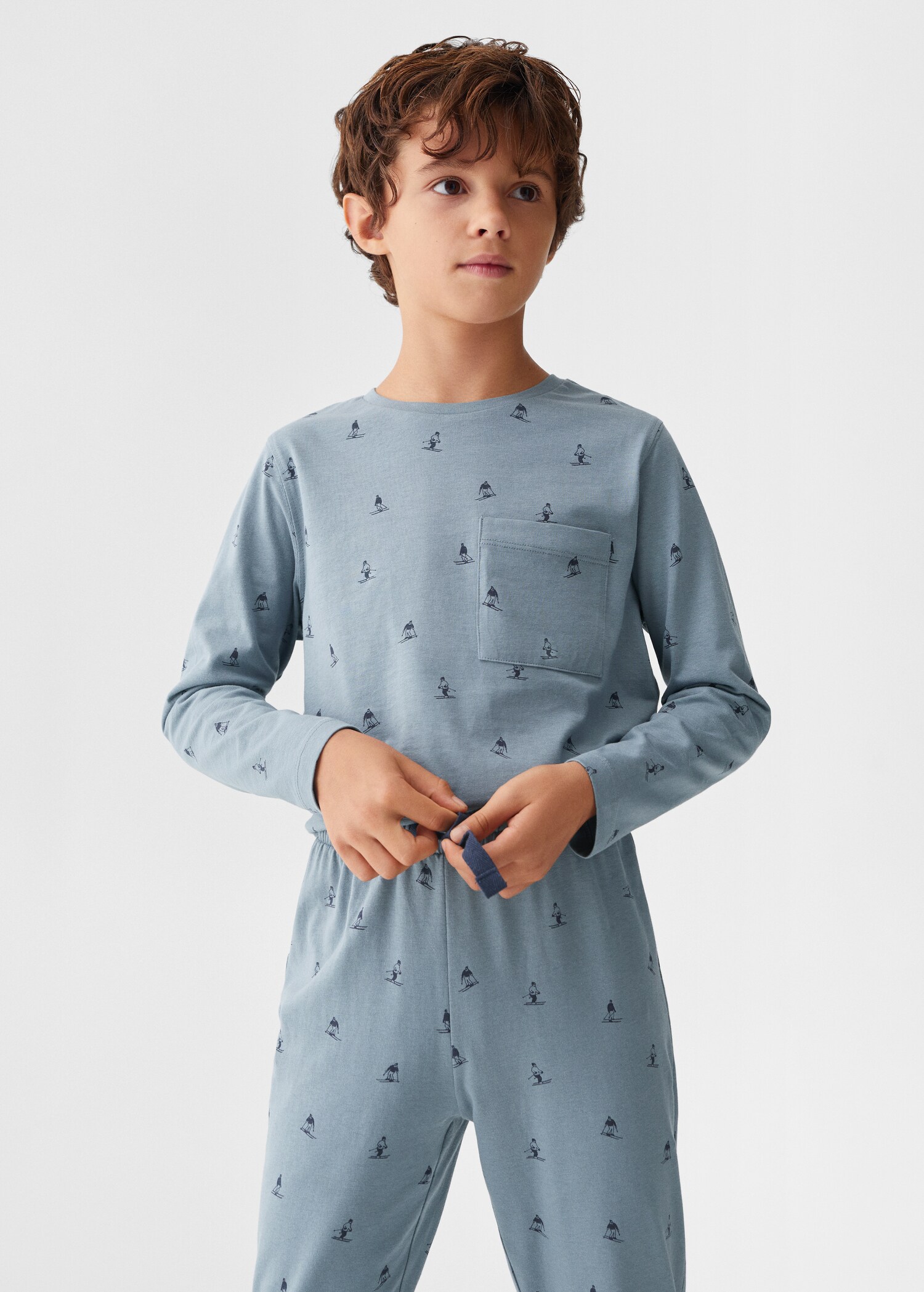 Pijamale lungi imprimate - Plan mediu