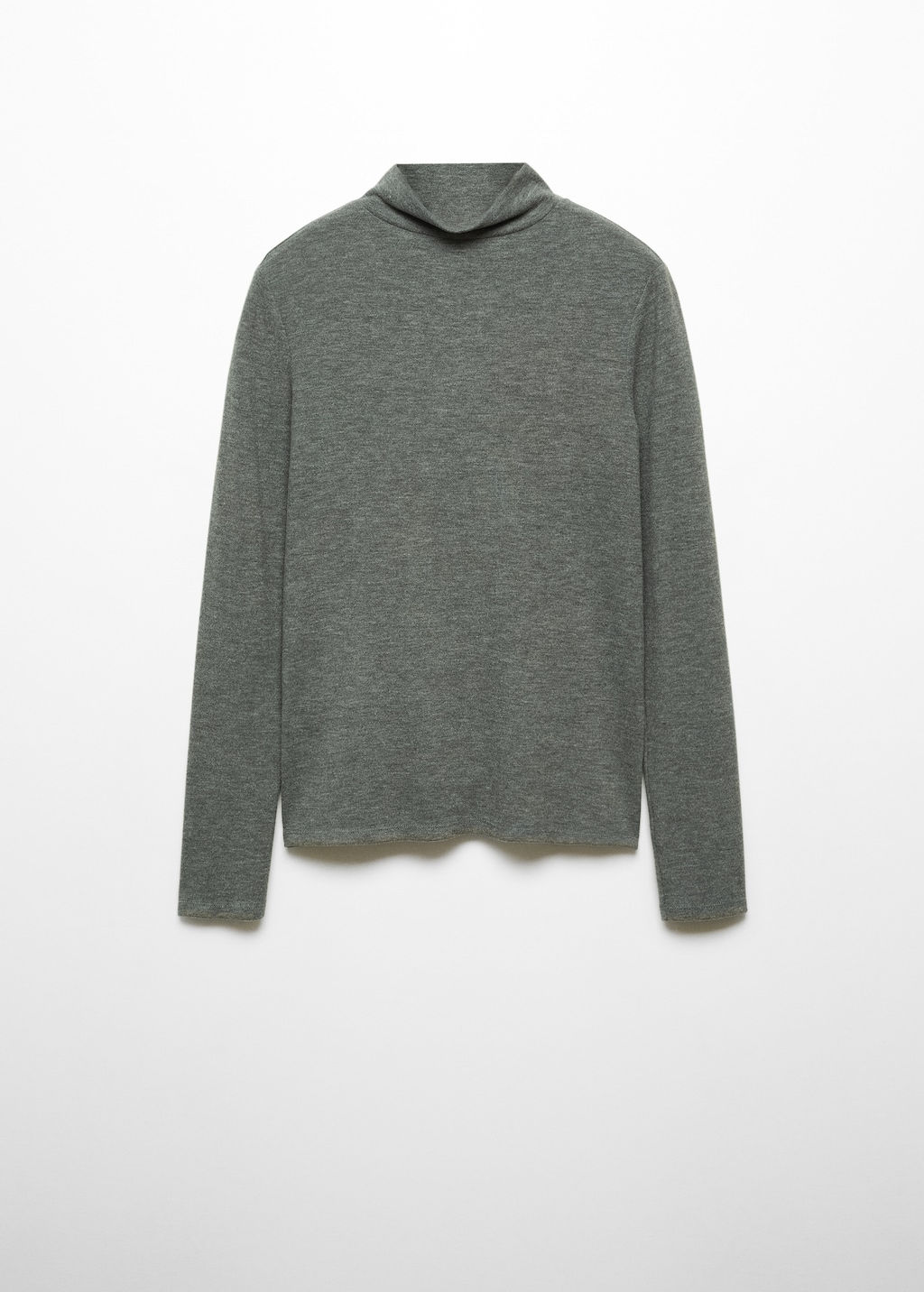 Long-sleeved t-shirt with perkins neck - Women | MANGO