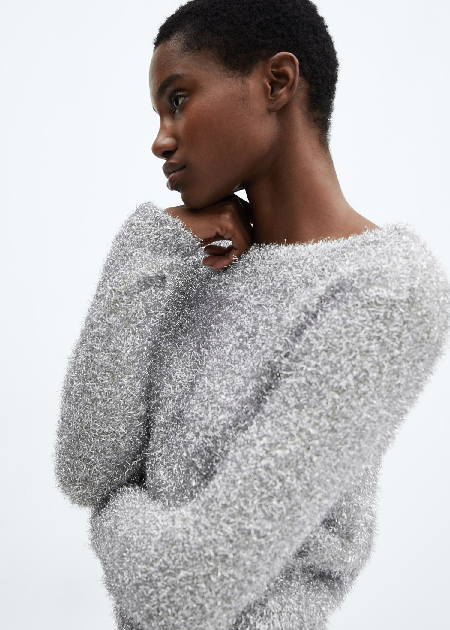 Crewneck lurex sweater Women MANGO OUTLET USA - Main Image