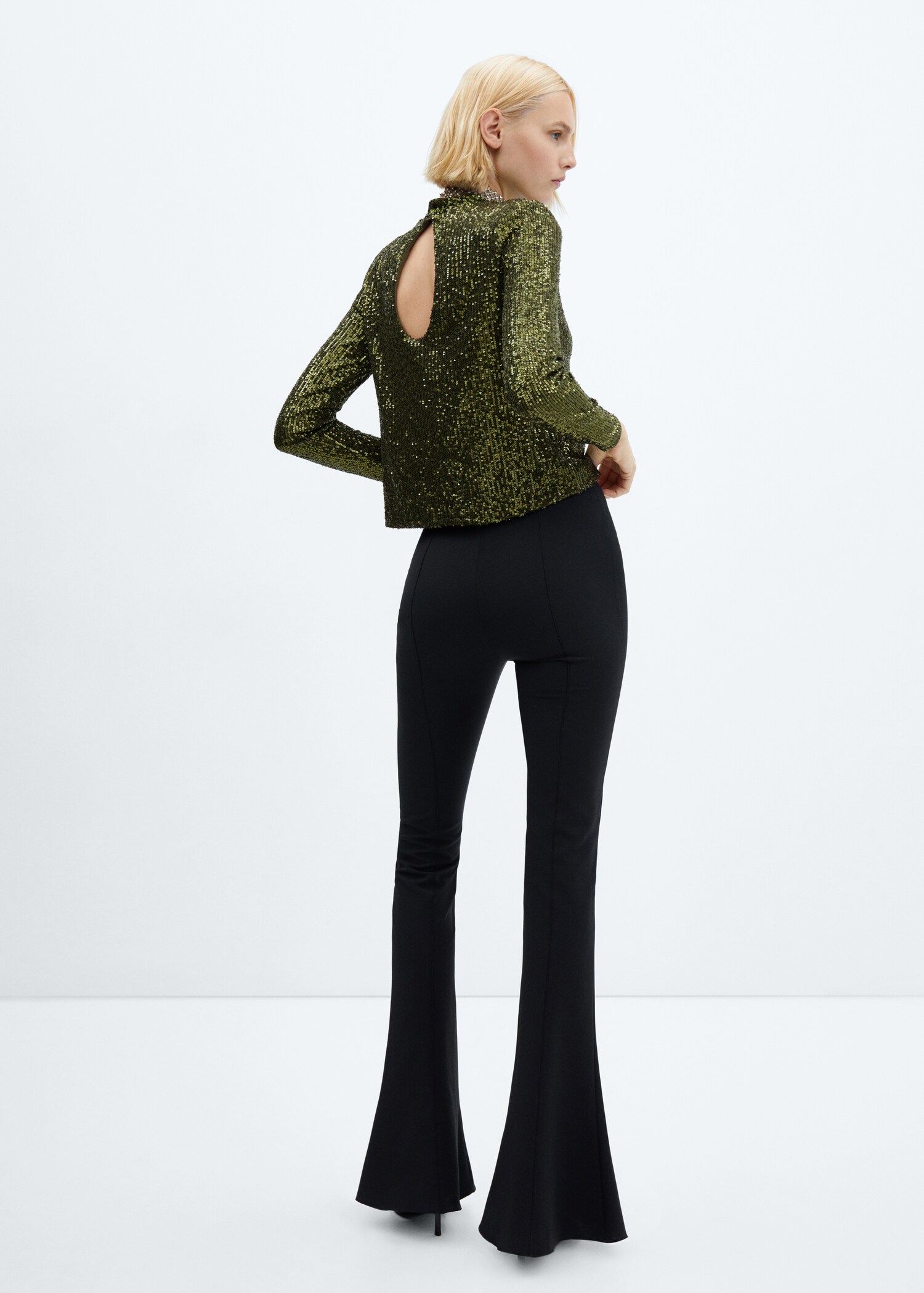 Sequined turtleneck t-shirt - Reverse of the article