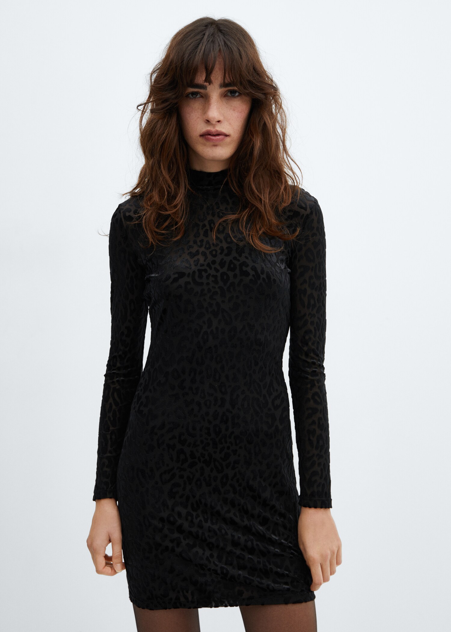 Animal-print velvet dress - Medium plane