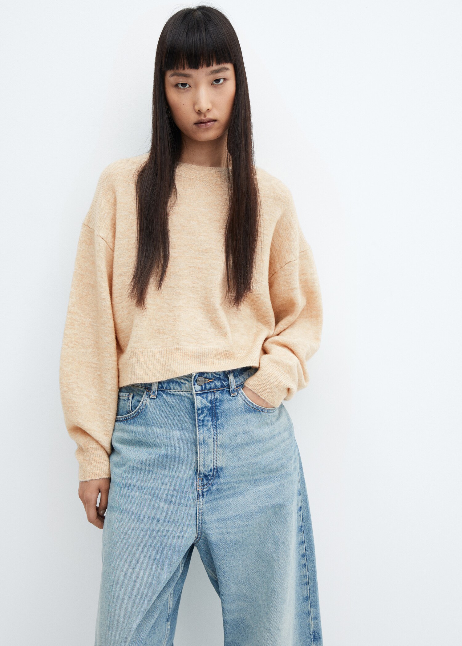 Rundhals-Strickpullover - Mittlere Ansicht