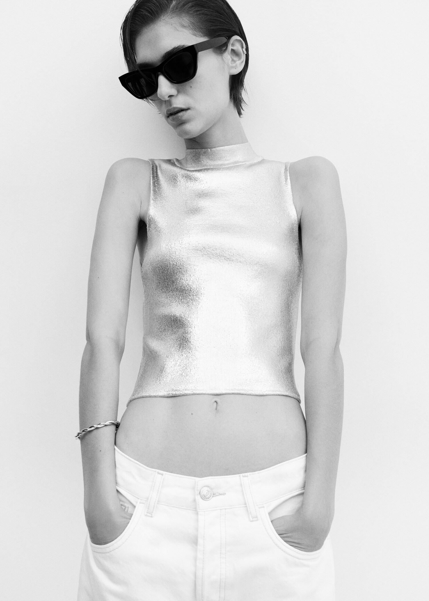 Metallic knit top - Details of the article 2