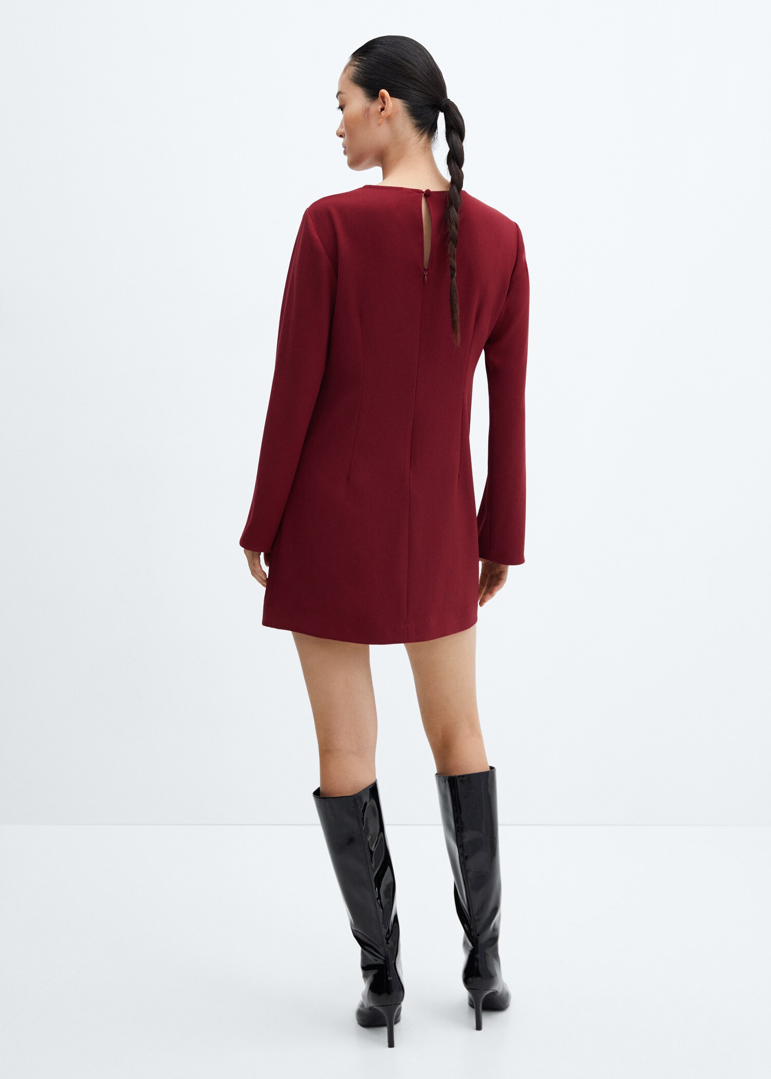 Vestido corto manga larga - Reverso del artículo
