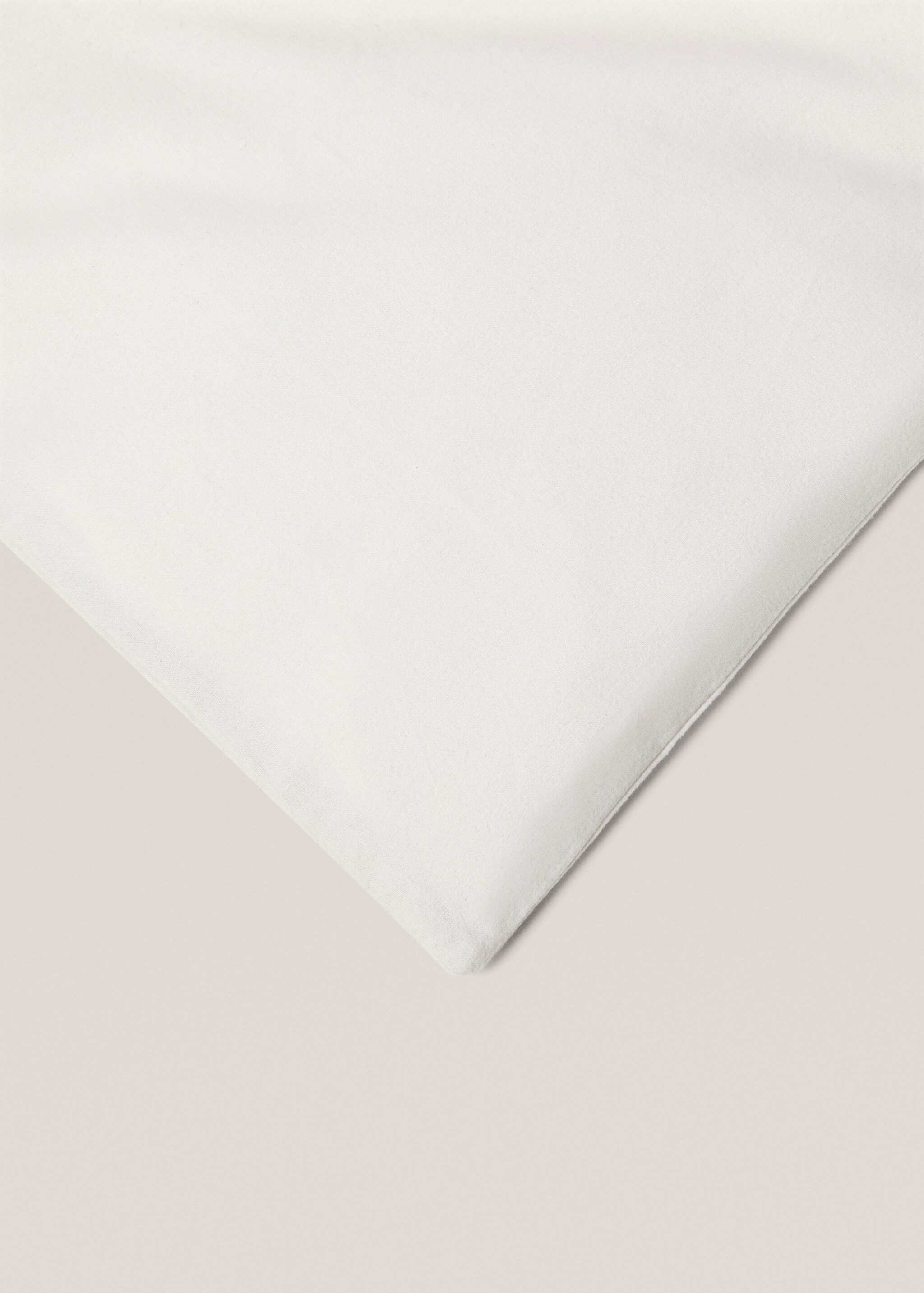 Plain flannel duvet cover Superking bed - Details of the article 2, Beige. Ref: 57029221-00.