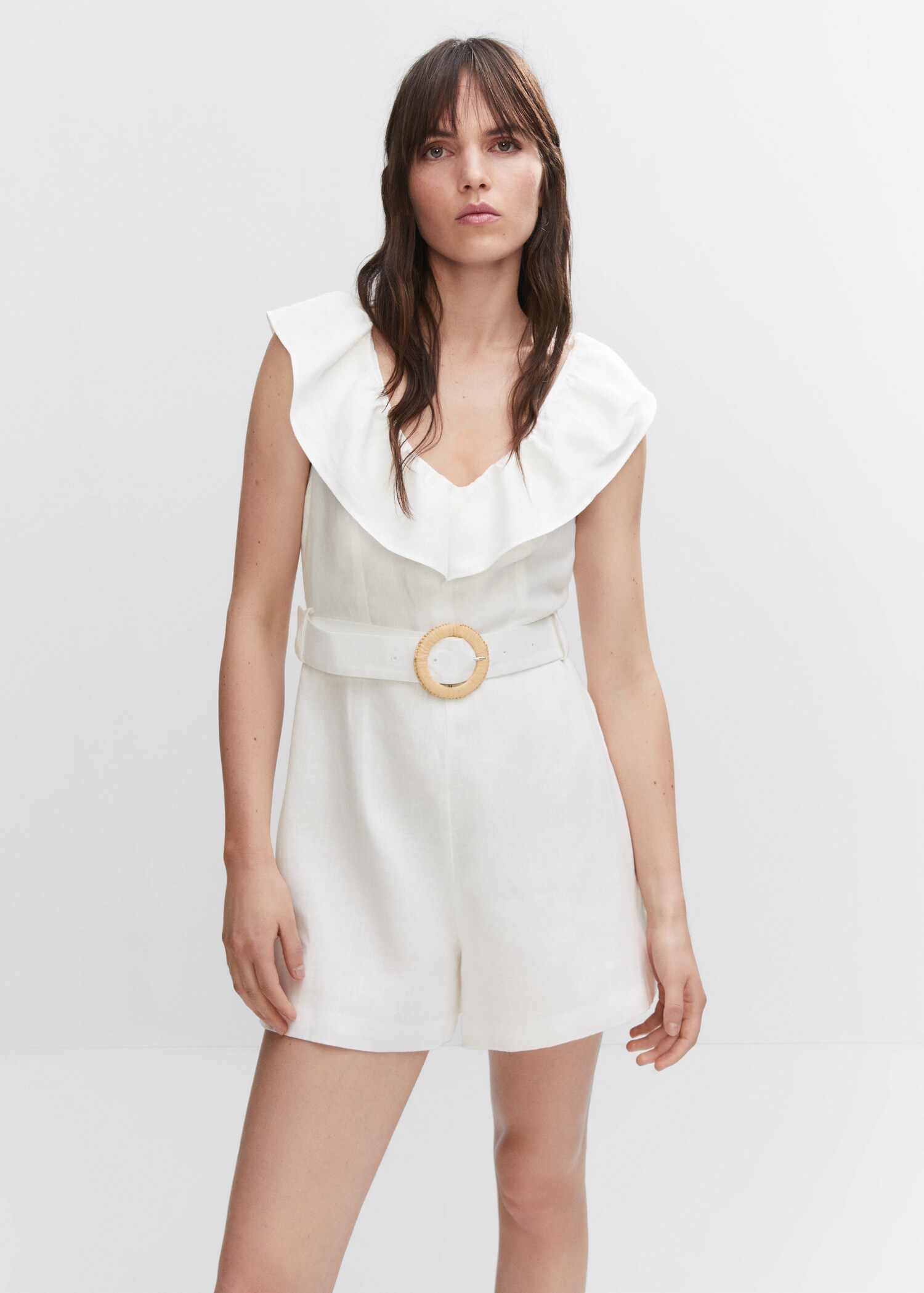 Jumpsuit linne skärp - Bild av mittparti