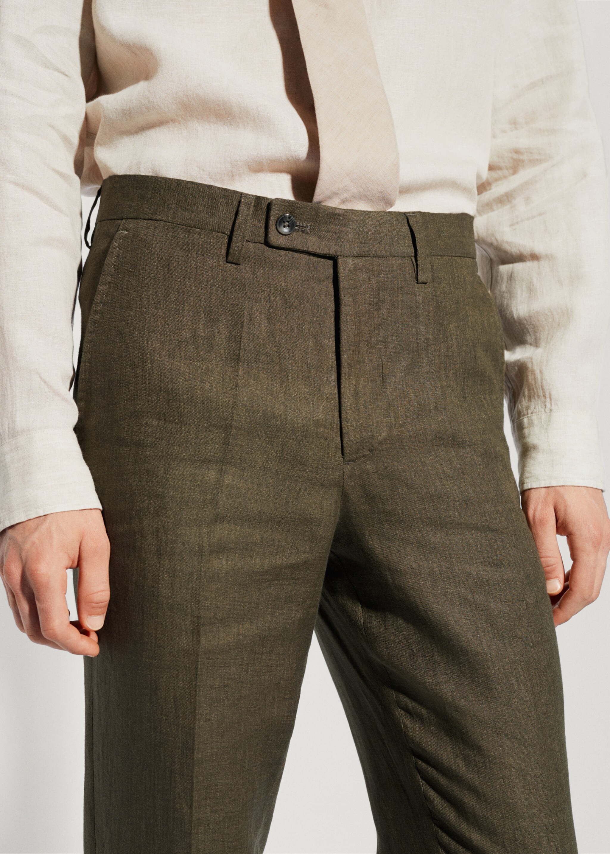 100% linen suit trousers - Details of the article 1