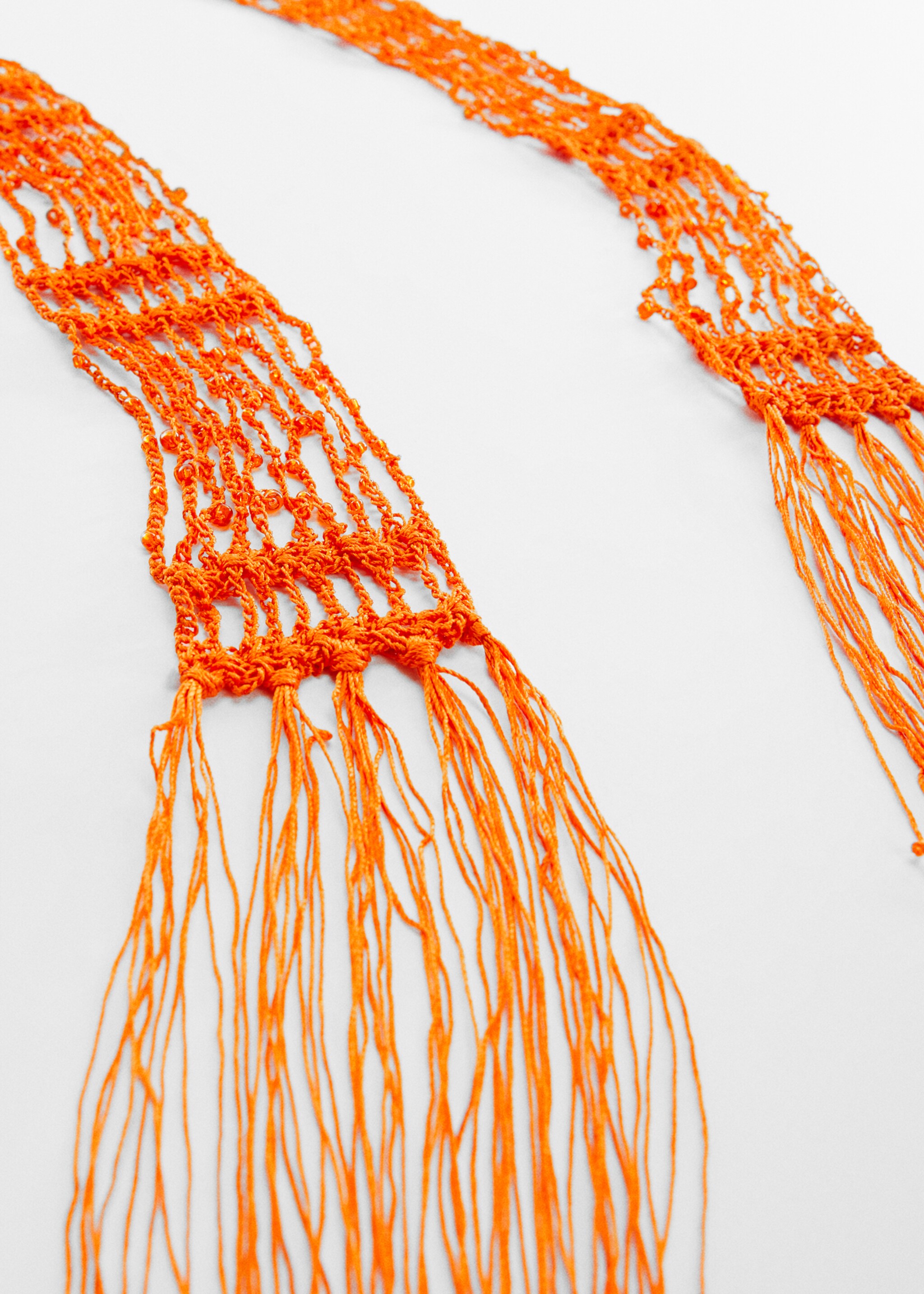 Fine scarf with crystal beads - Medium plane, Orange. Ref: 57030034-00.