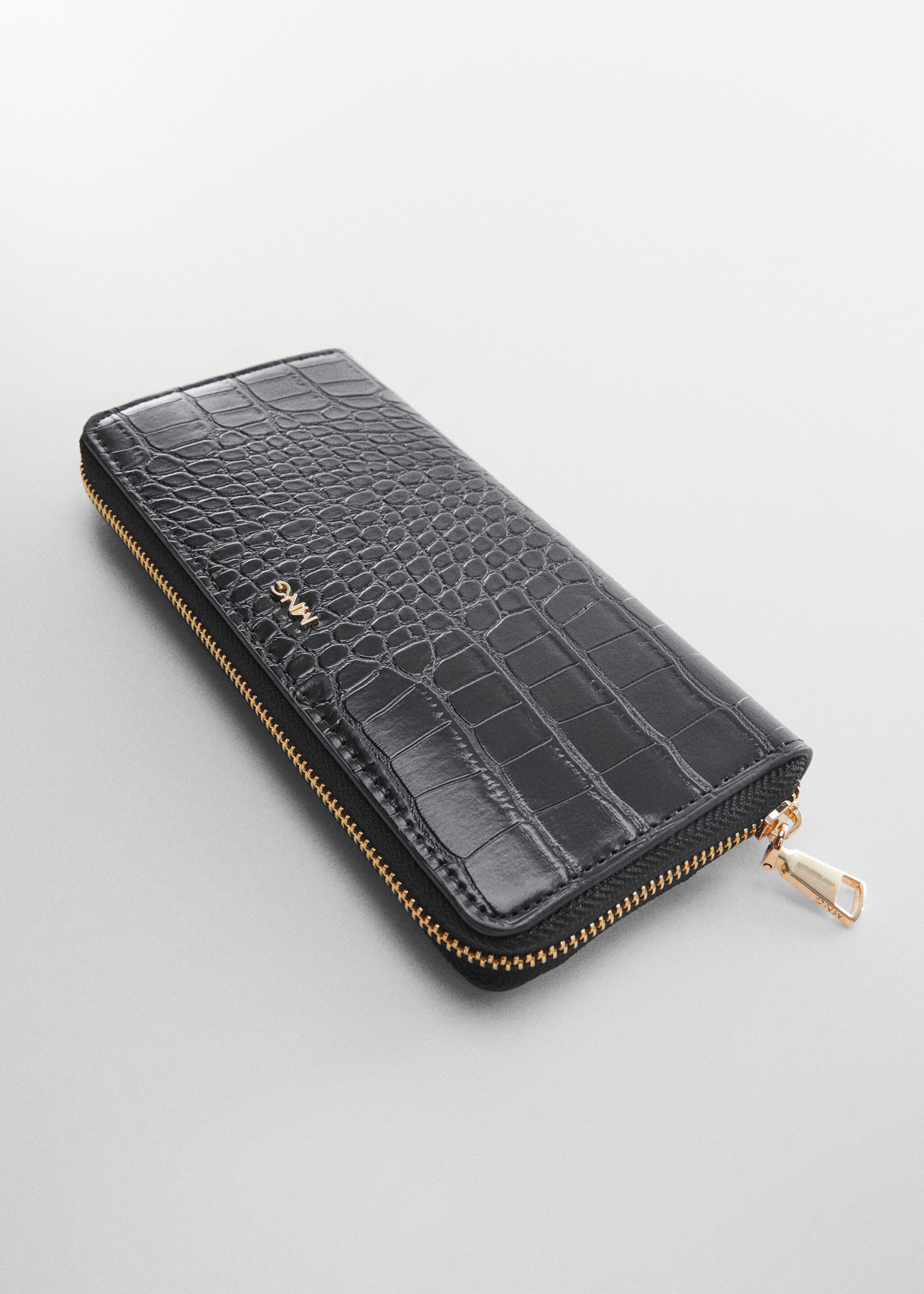 Crocodile wallet with logo - Details of the article 1, Black. Ref: 57030252-00.