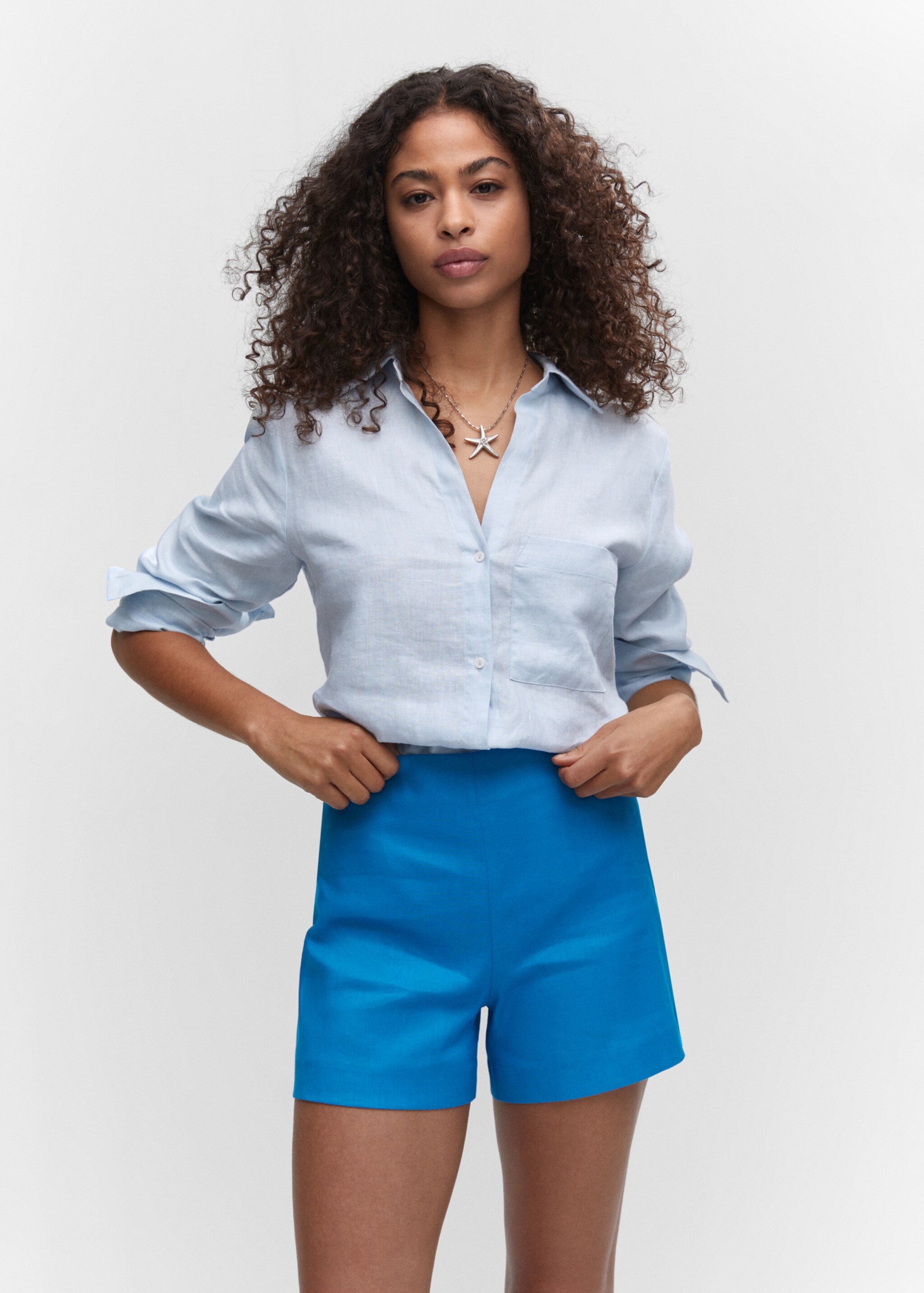 Linneshorts hög midja - Detaljer om artikeln 1