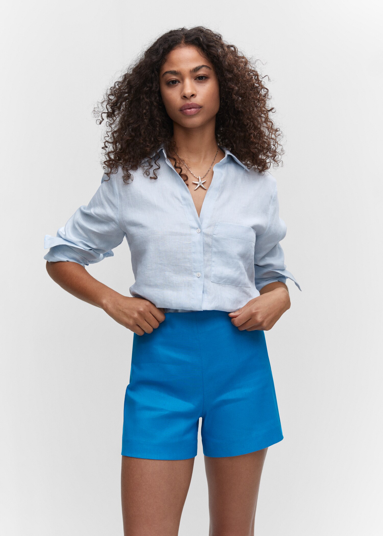 Short taille haute lin - Détail de l'article 1