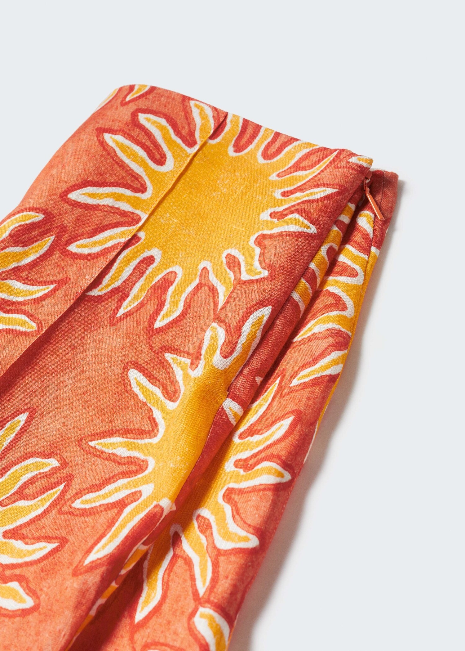 Printed linen wideleg pants - Details of the article 8