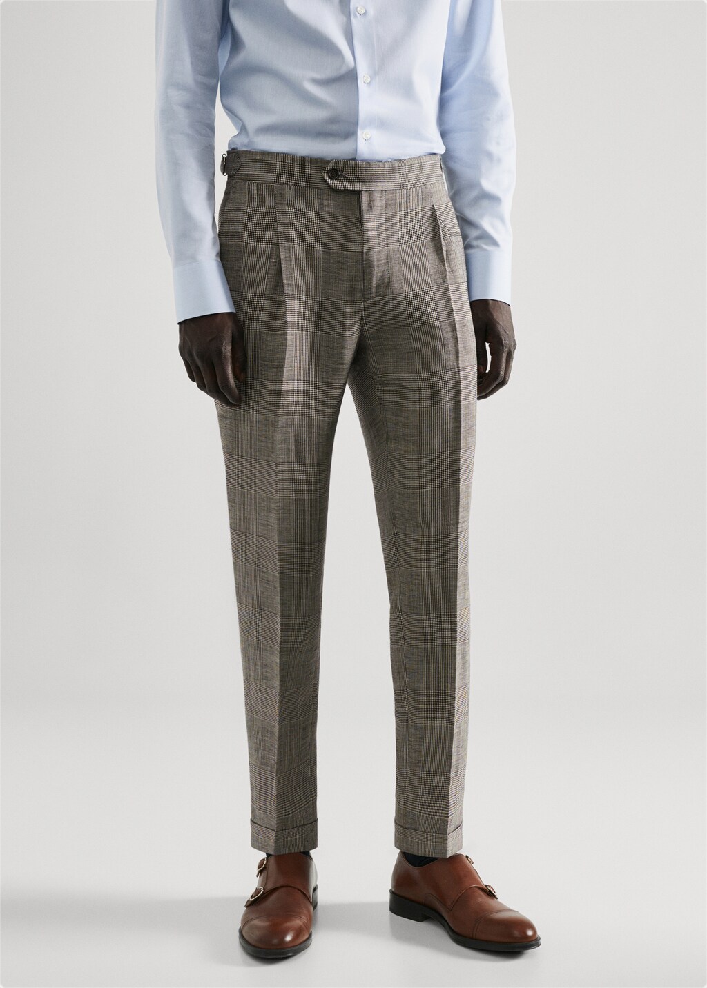 Check linen suit trousers Men MANGO OUTLET United Kingdom