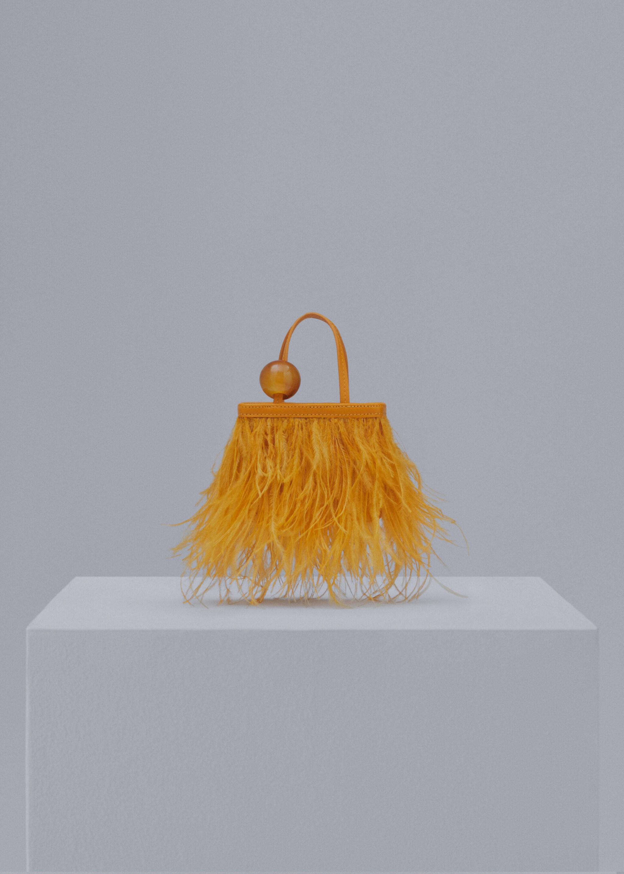 Leather bag with feather trim - Article without model