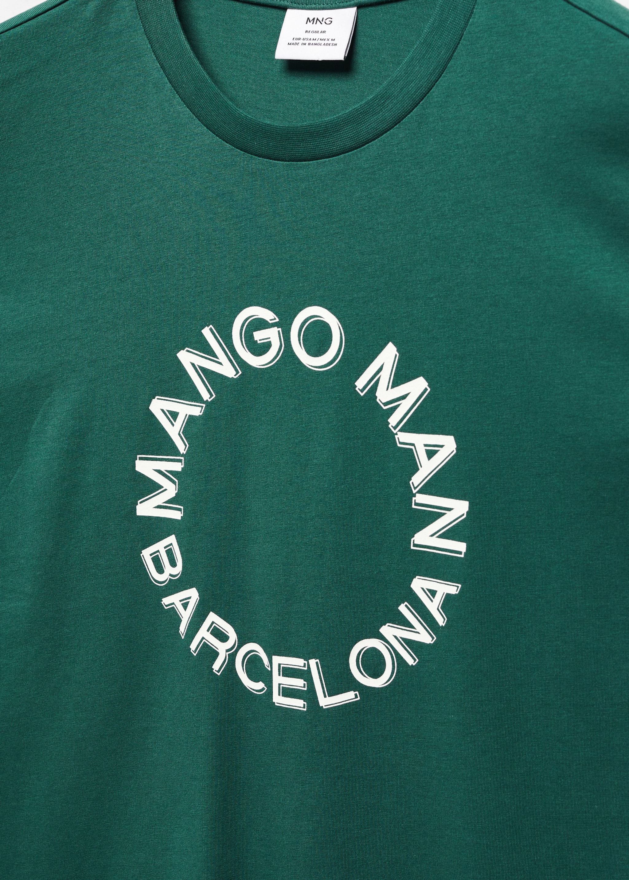 100% cotton t-shirt with logo - Details of the article 8, Emerald Green. Ref: 57031176-00.