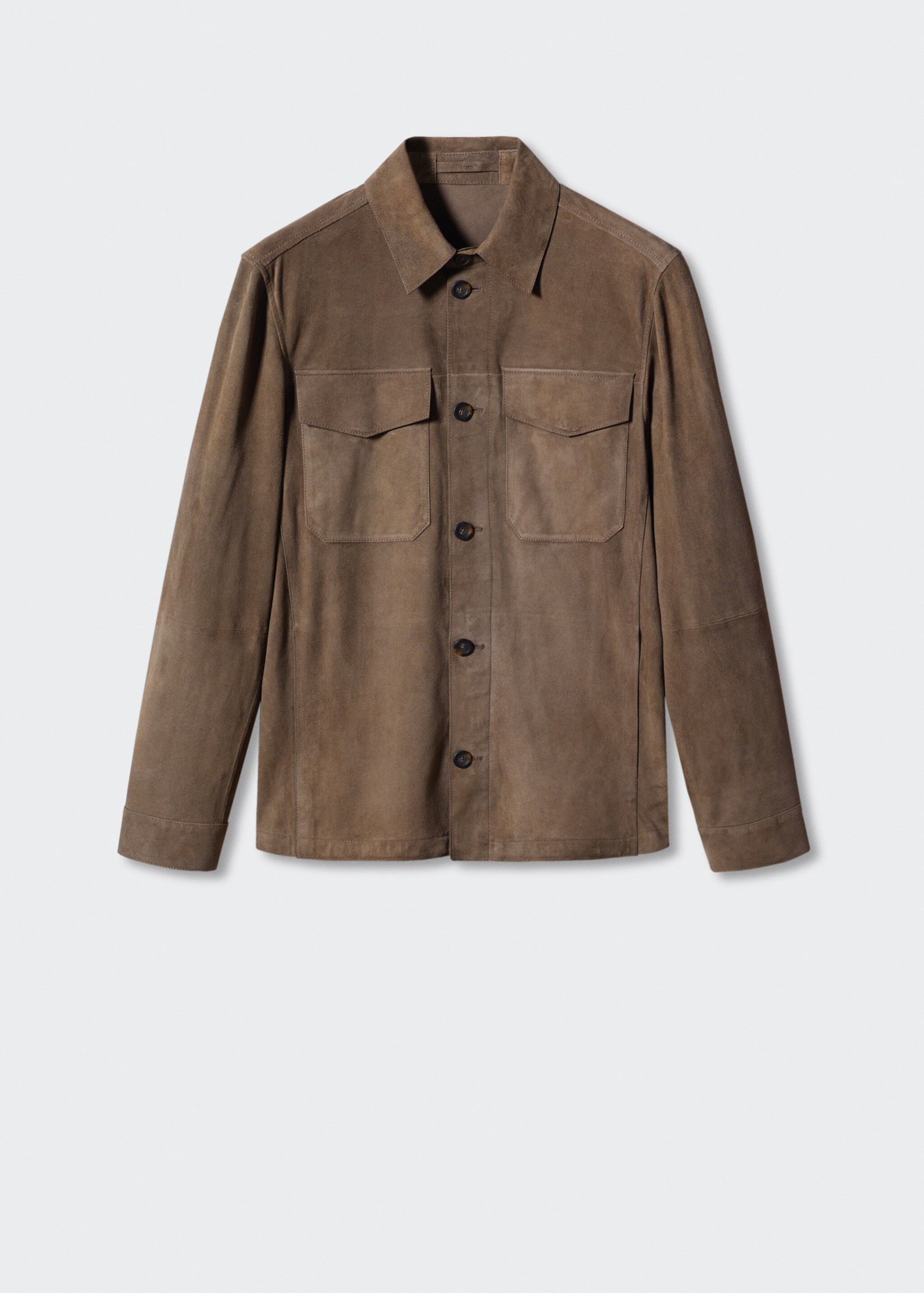 100% suede leather jacket - Article without model, Khaki. Ref: 57032504-00.