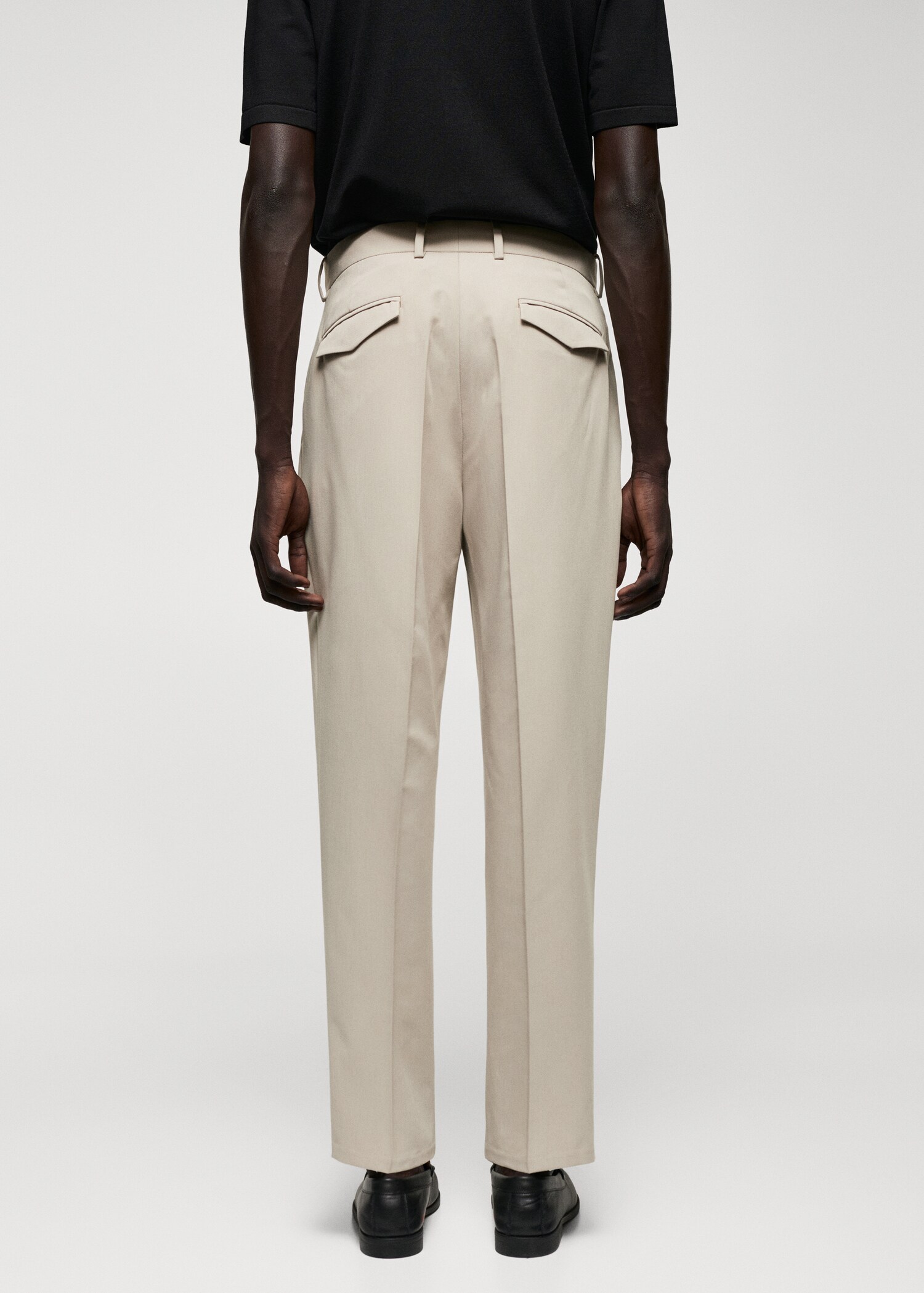 Regular-fit suit trousers with pleats - Reverse of the article