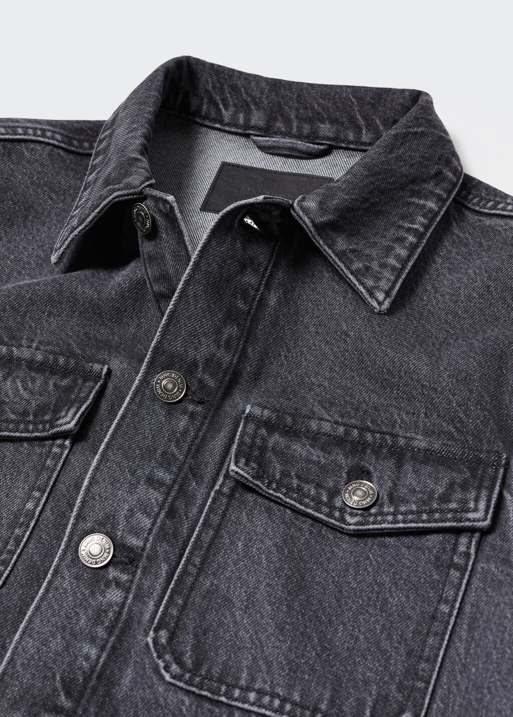 【BAON】Railu Pocket Washing Denim Over Shirt Slim Fit Italian Denim Overshirt in Indigo