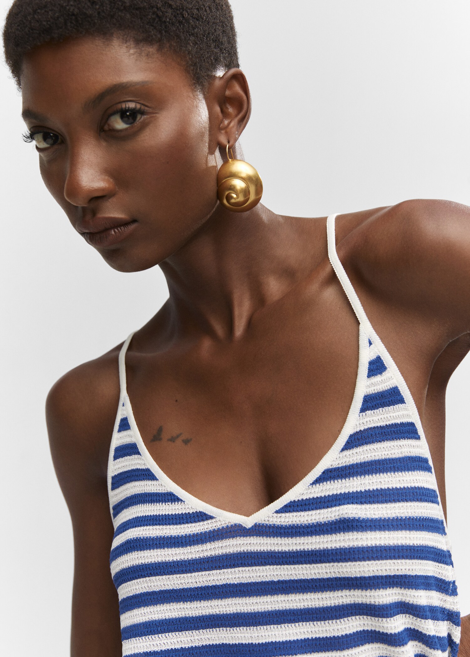 Striped knit top - Details of the article 1